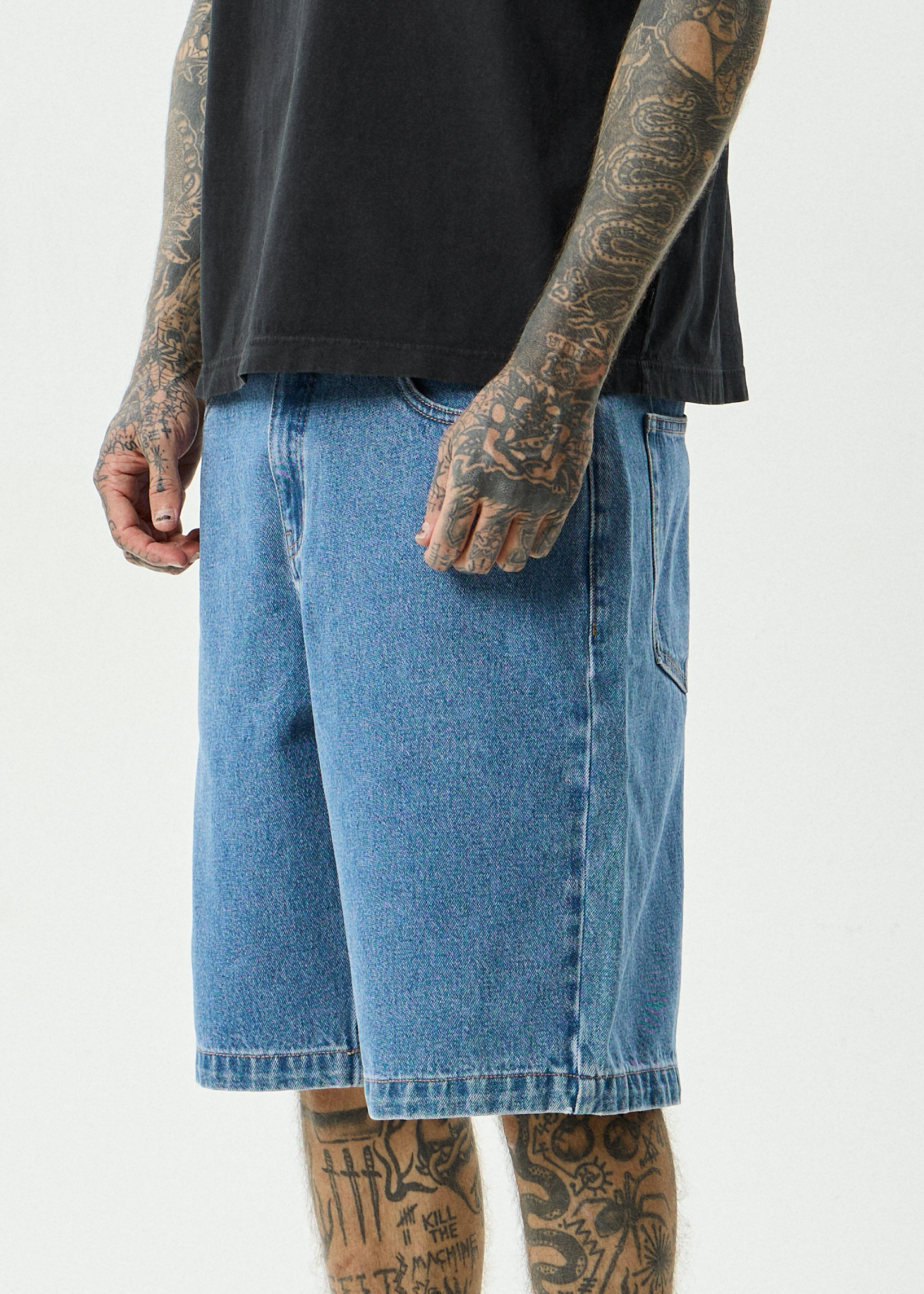 Lil C - Denim Baggy Short 22" - Worn Blue