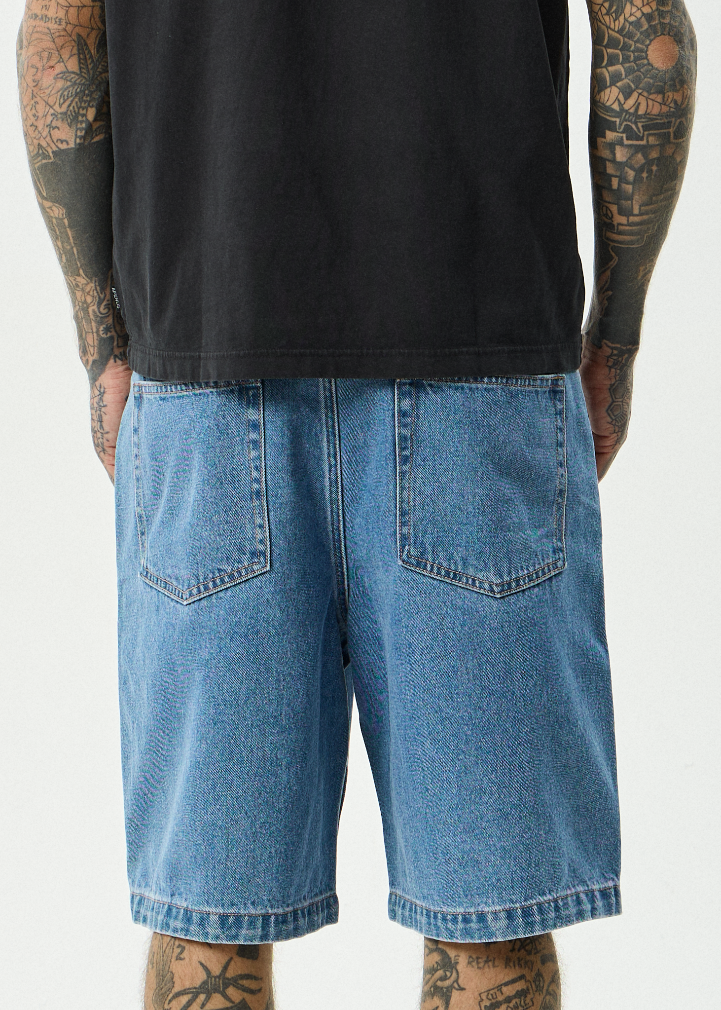 Lil C - Denim Baggy Short 22" - Worn Blue