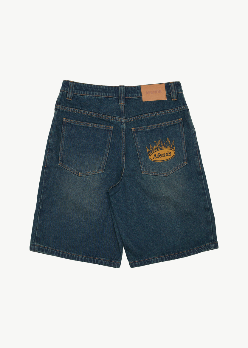 Fast Forward - Denim Ultra Baggy Pleated Short 24" - Vintage Wash