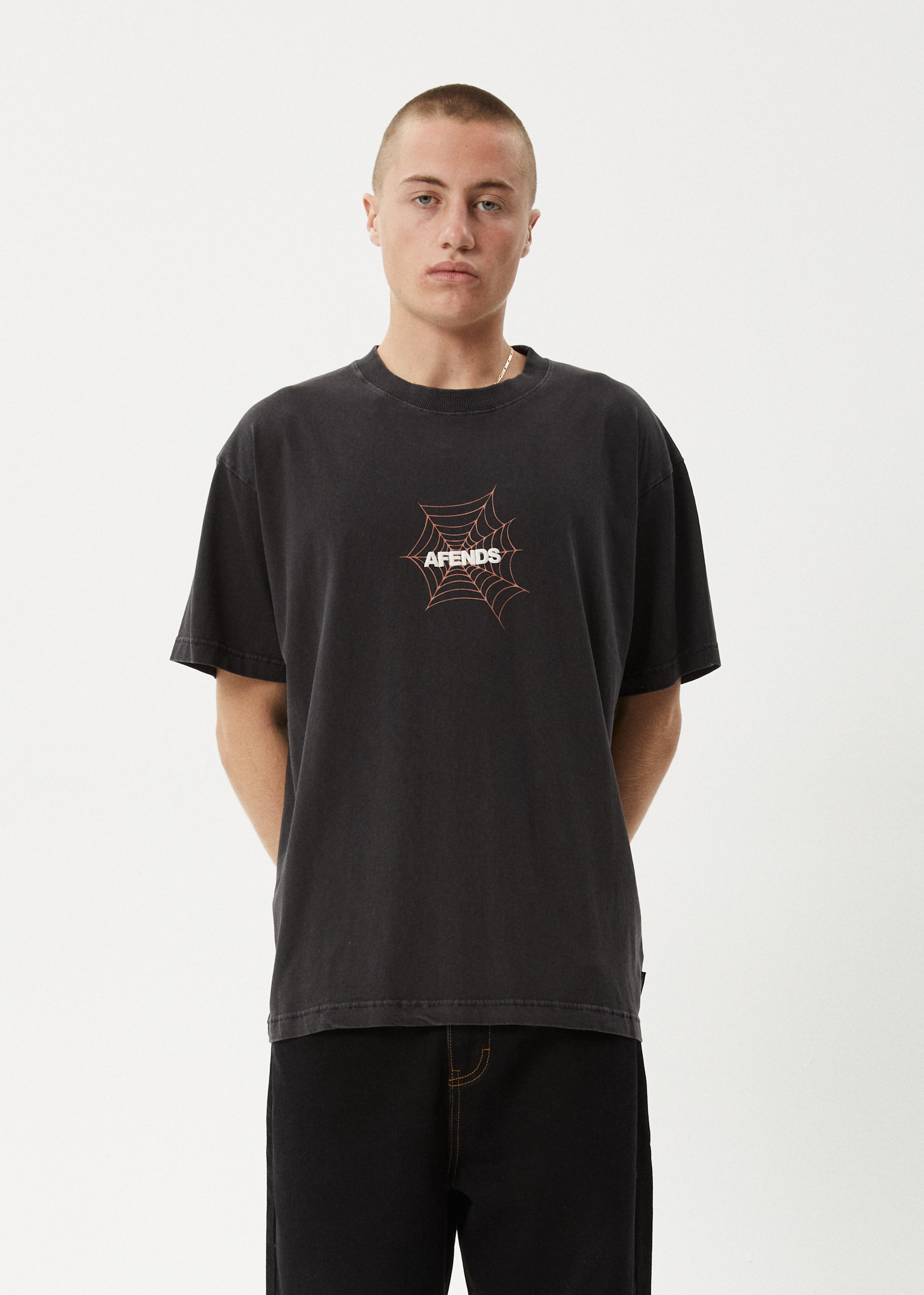 Webhead Boxy Tee - Stone Black