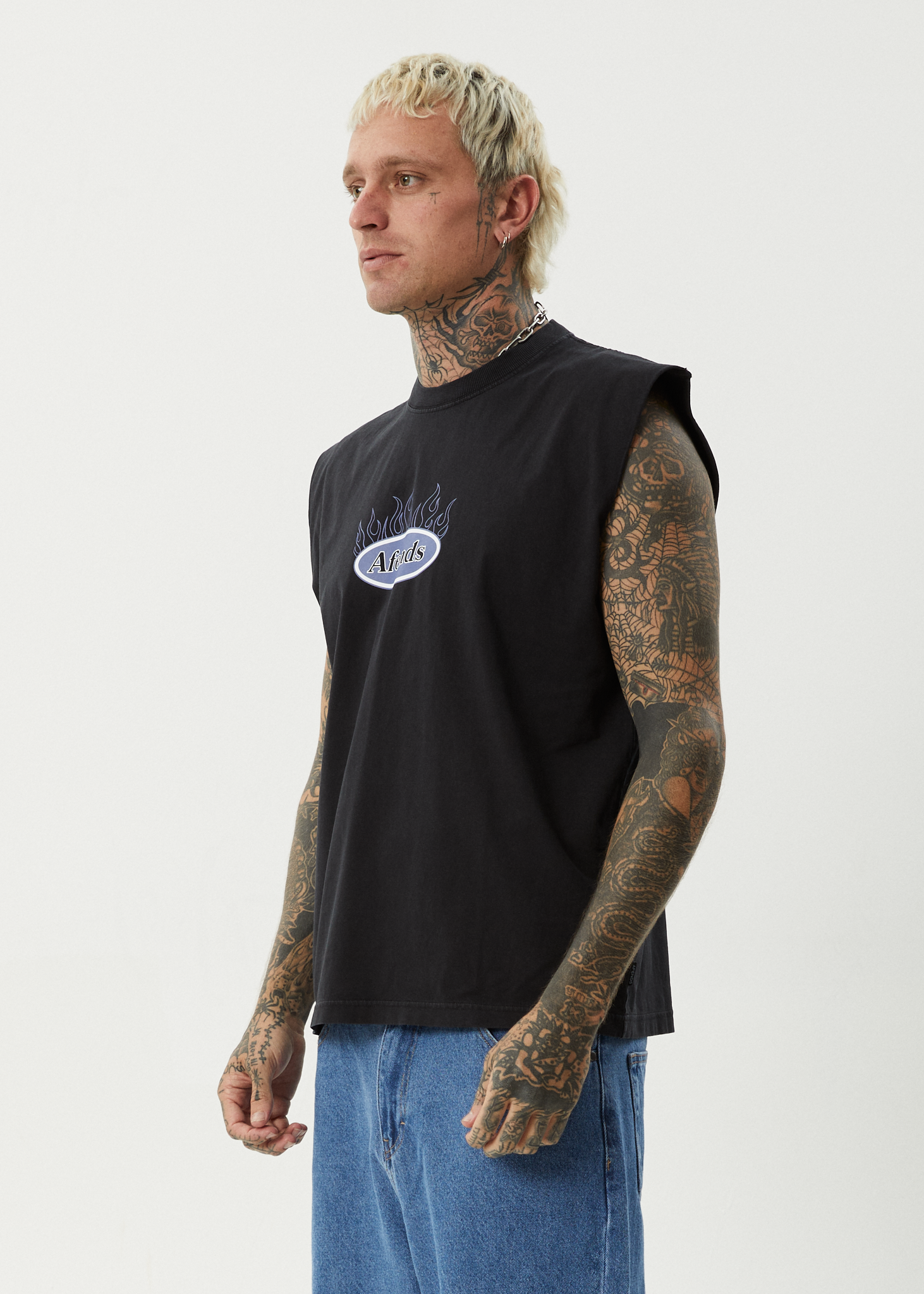 Fast Forward - Sleeveless Tee - Stone Black