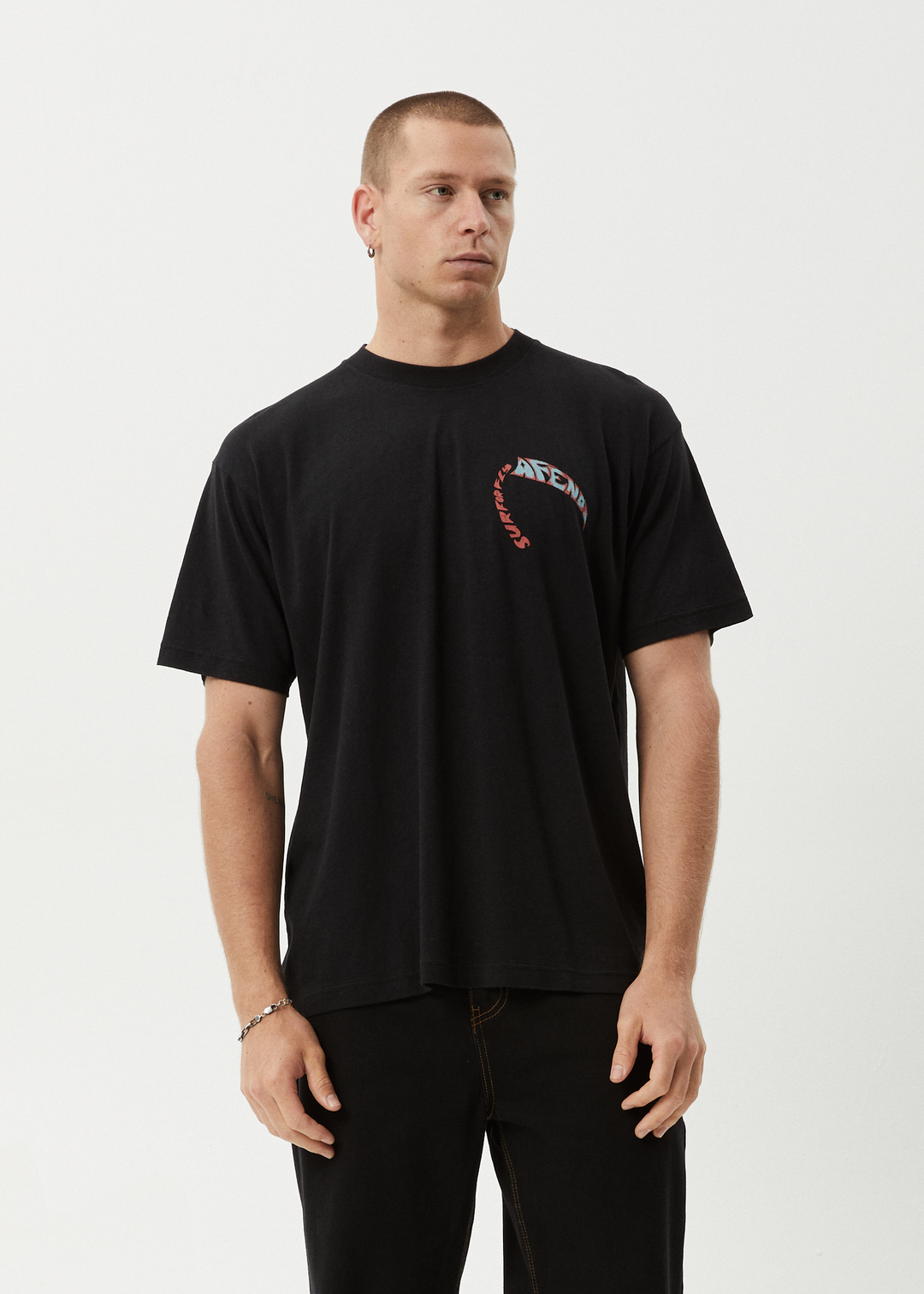 Surf Or Fly Boxy Tee - Black