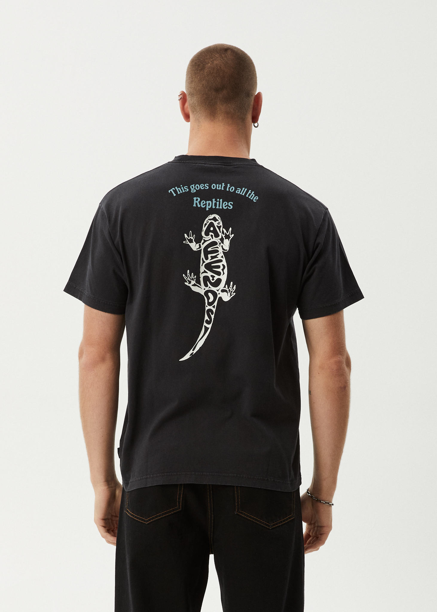 Reptilian Heavyweight Boxy Tee - Stone Black