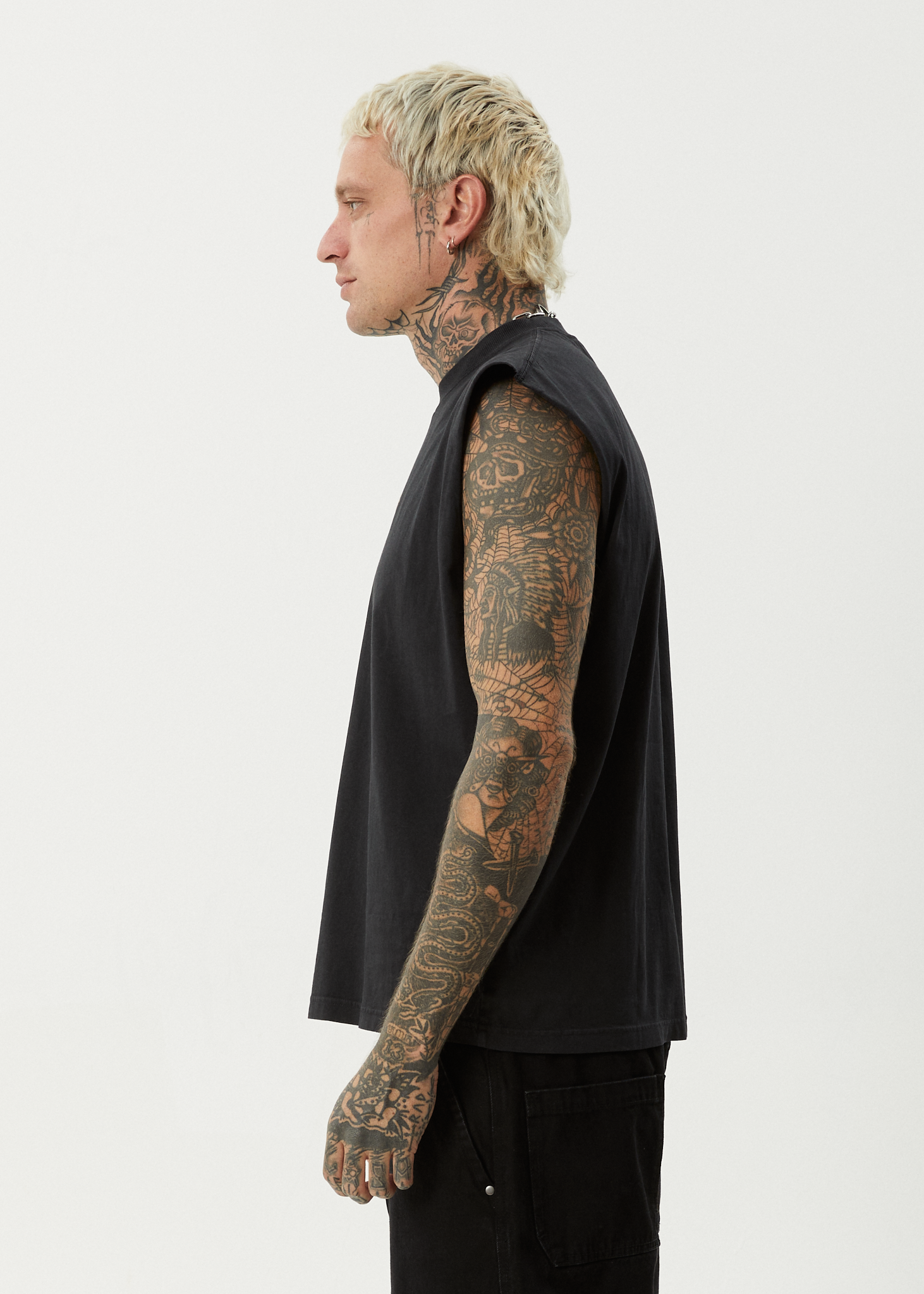 Mix Up - Sleeveless Tee - Stone Black