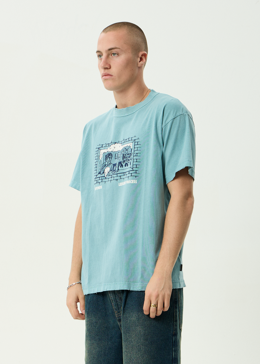 Leisure Process - Recycled Boxy Tee - Washed Overcast