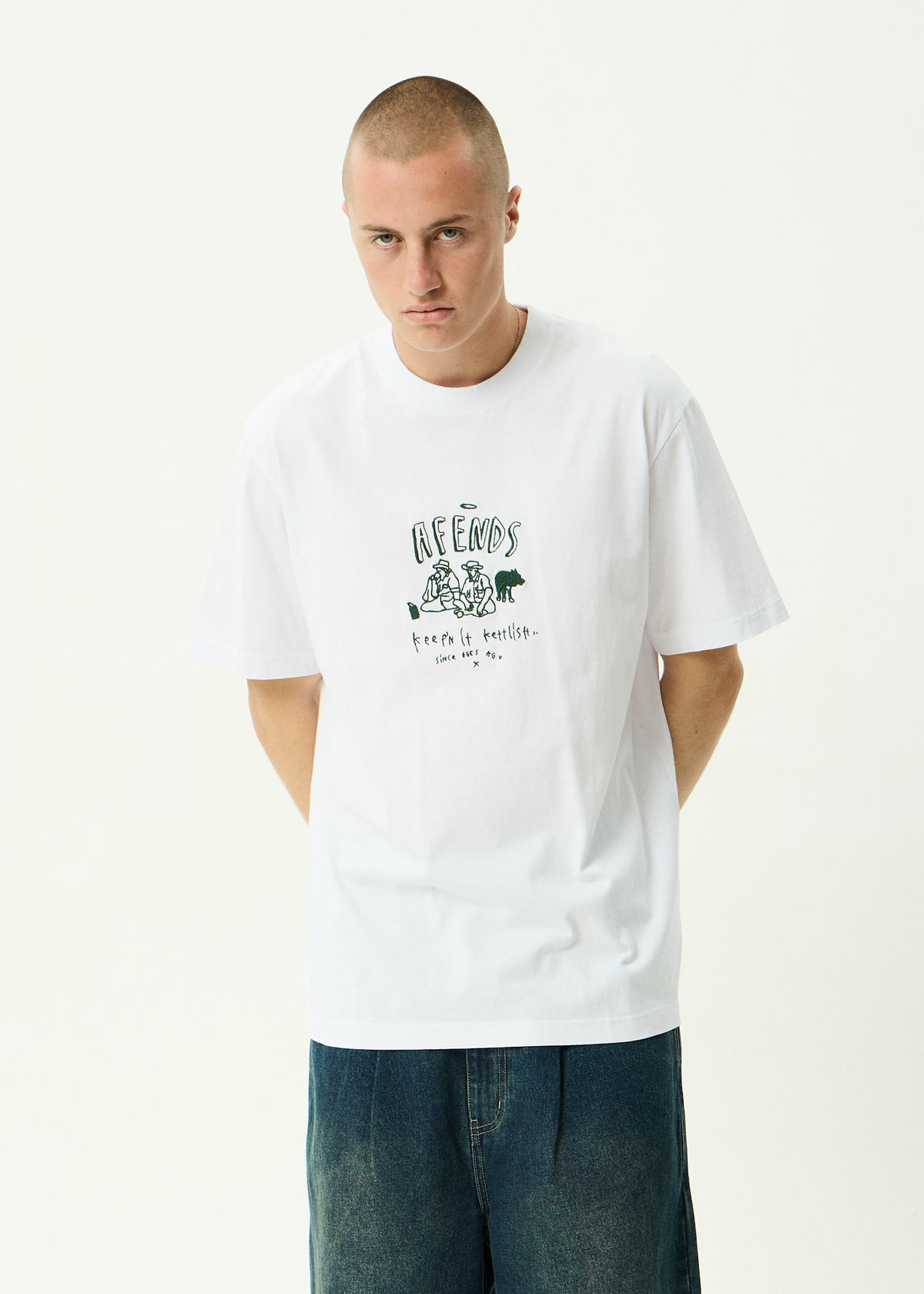 Camp Fire Boxy Tee - White