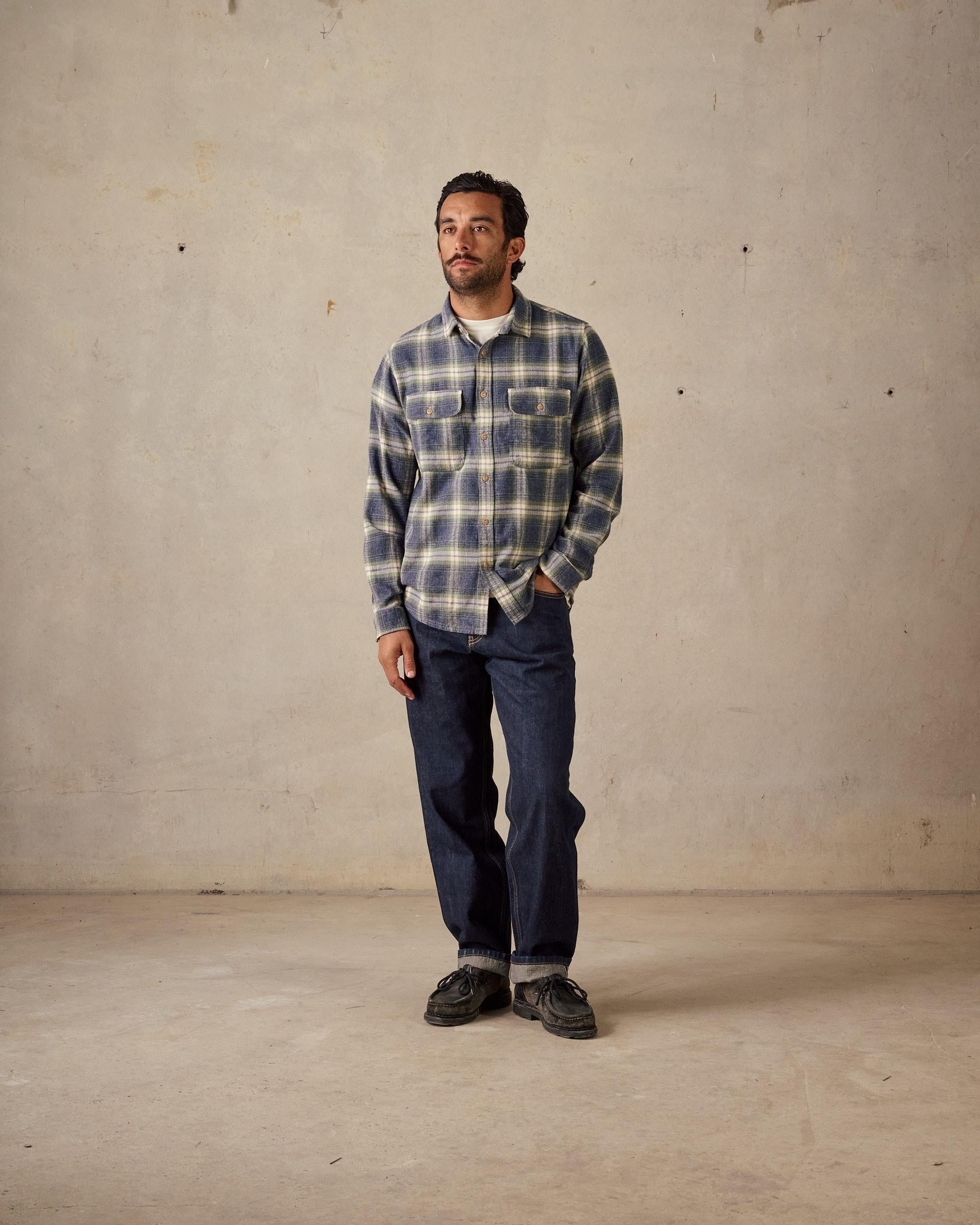 Twin Pocket Flannel Shirt - Blue Multi