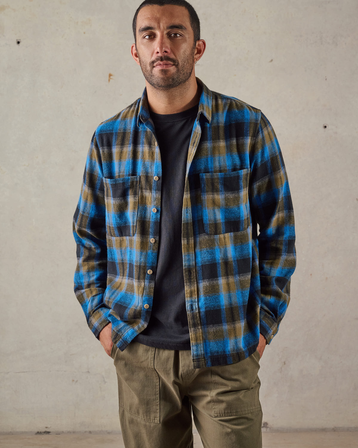 Twin Pocket Long Sleeve Shirt - Blue Multi