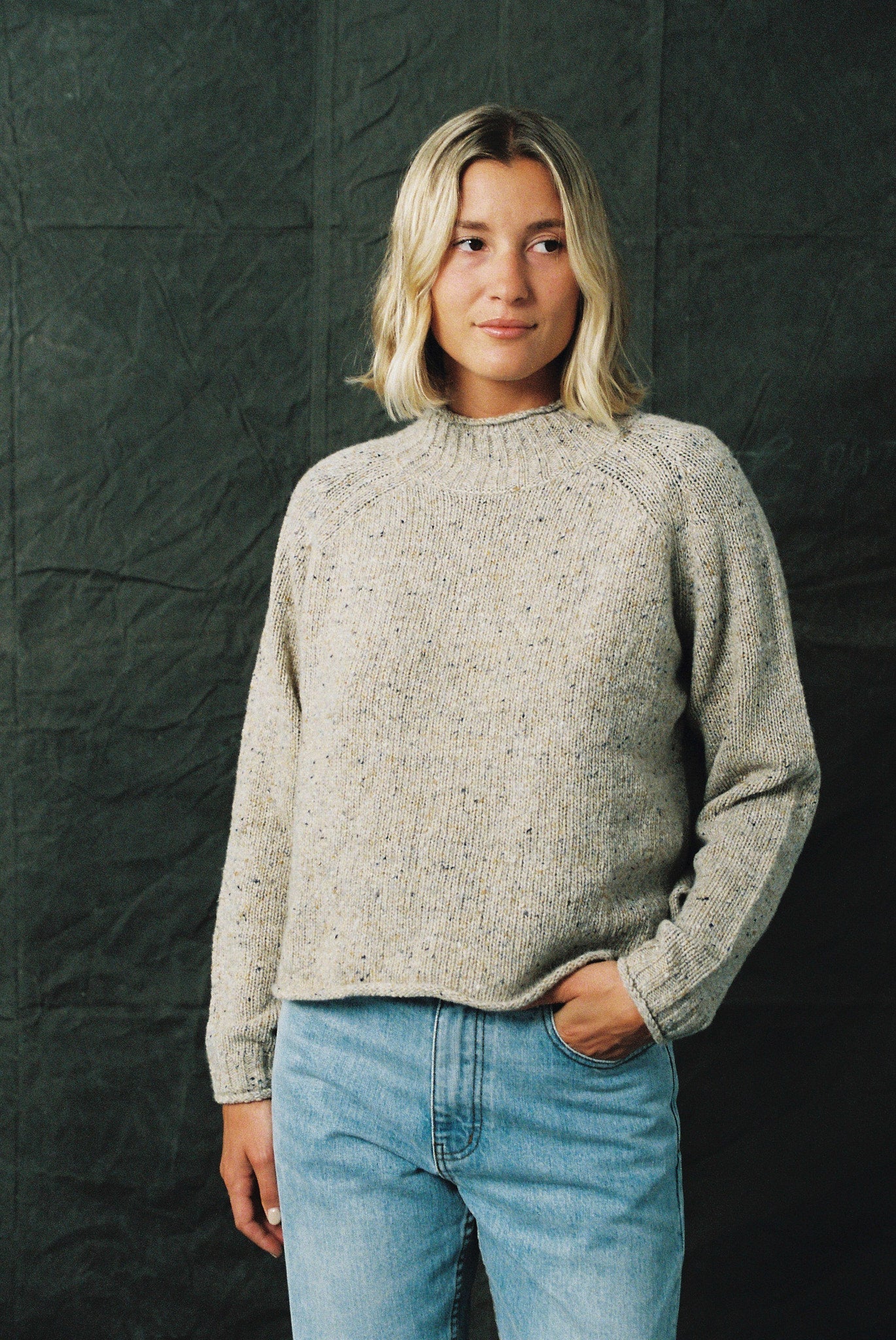 Roll Neck Knit - Tan