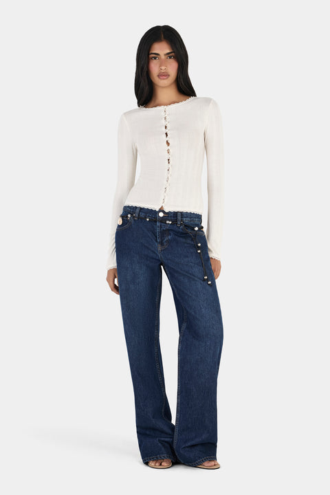 Alanis Cardi Top - Cream