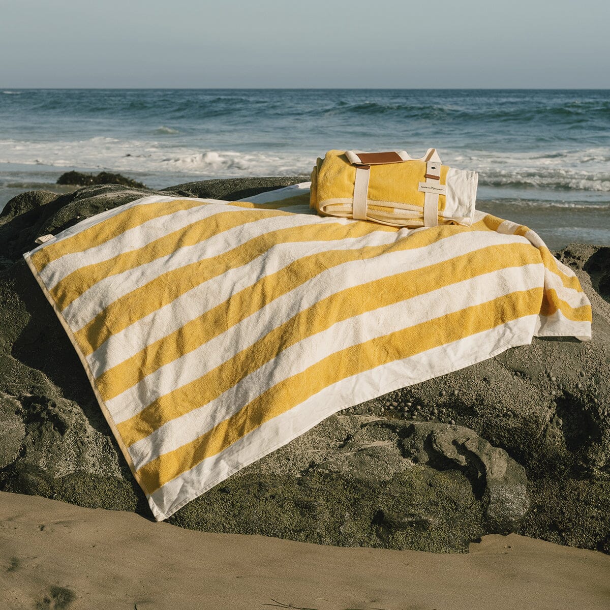 The Beach Towel - Crew Mimosa Yellow Stripe