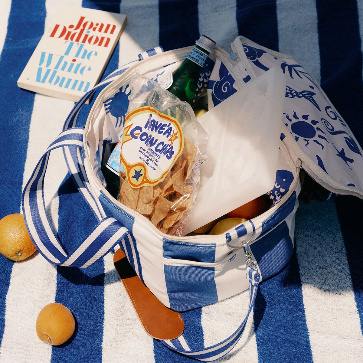 The Premium Cooler Bag - Crew Mediterranean Blue Stripe