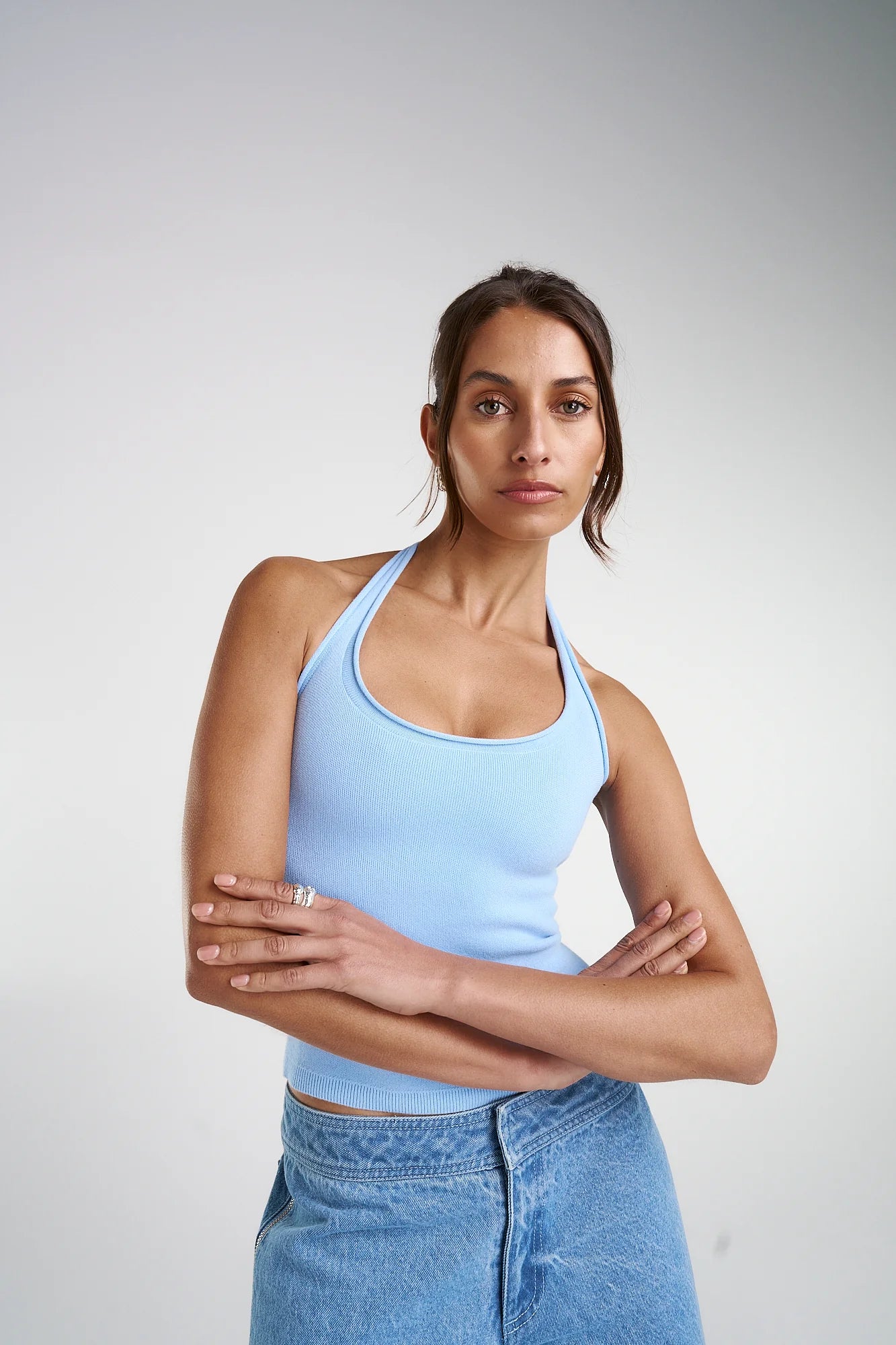 Knit Halter Top - Pippi Blue