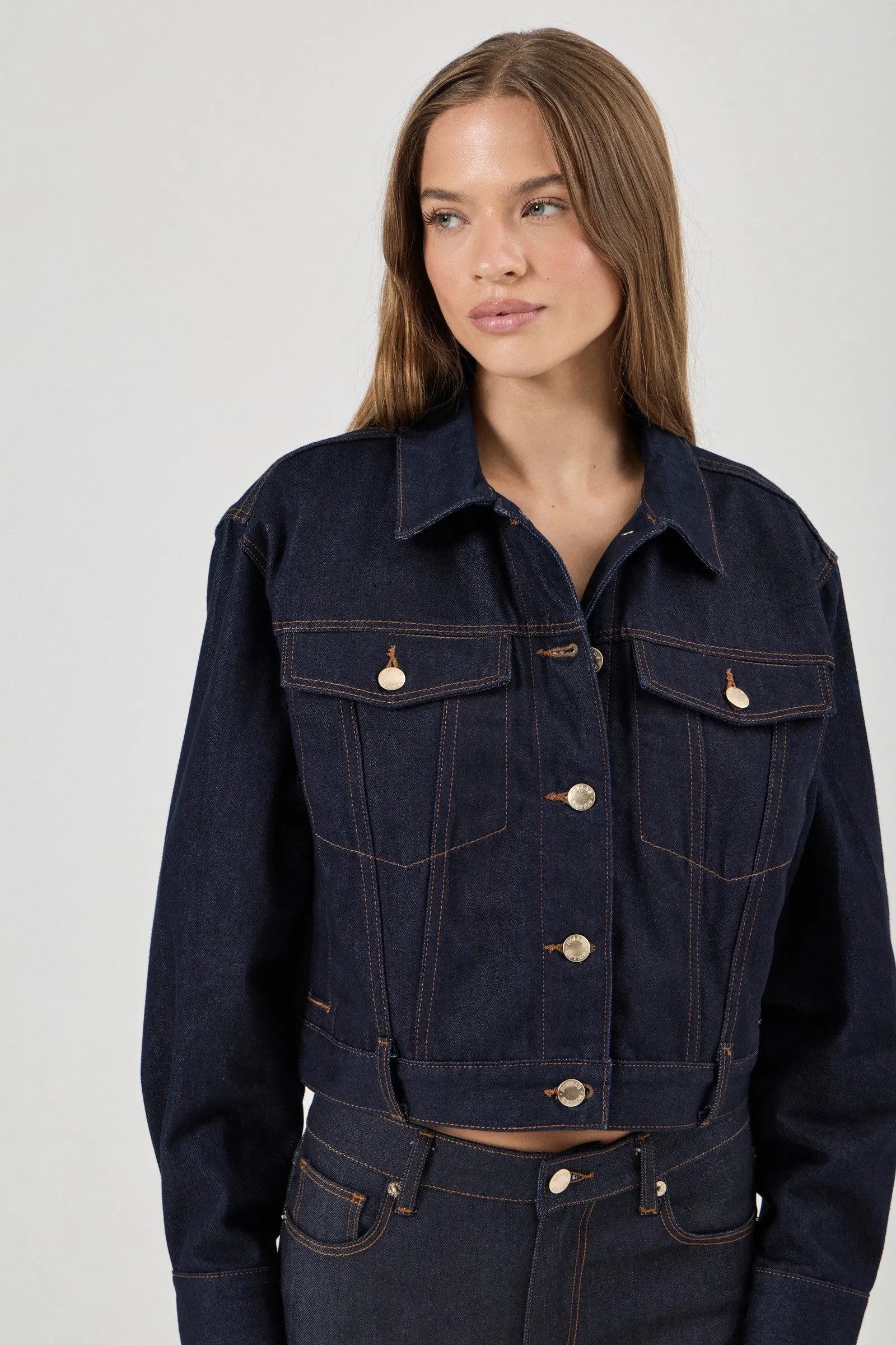 Belted Denim Jacket - Madame Indigo