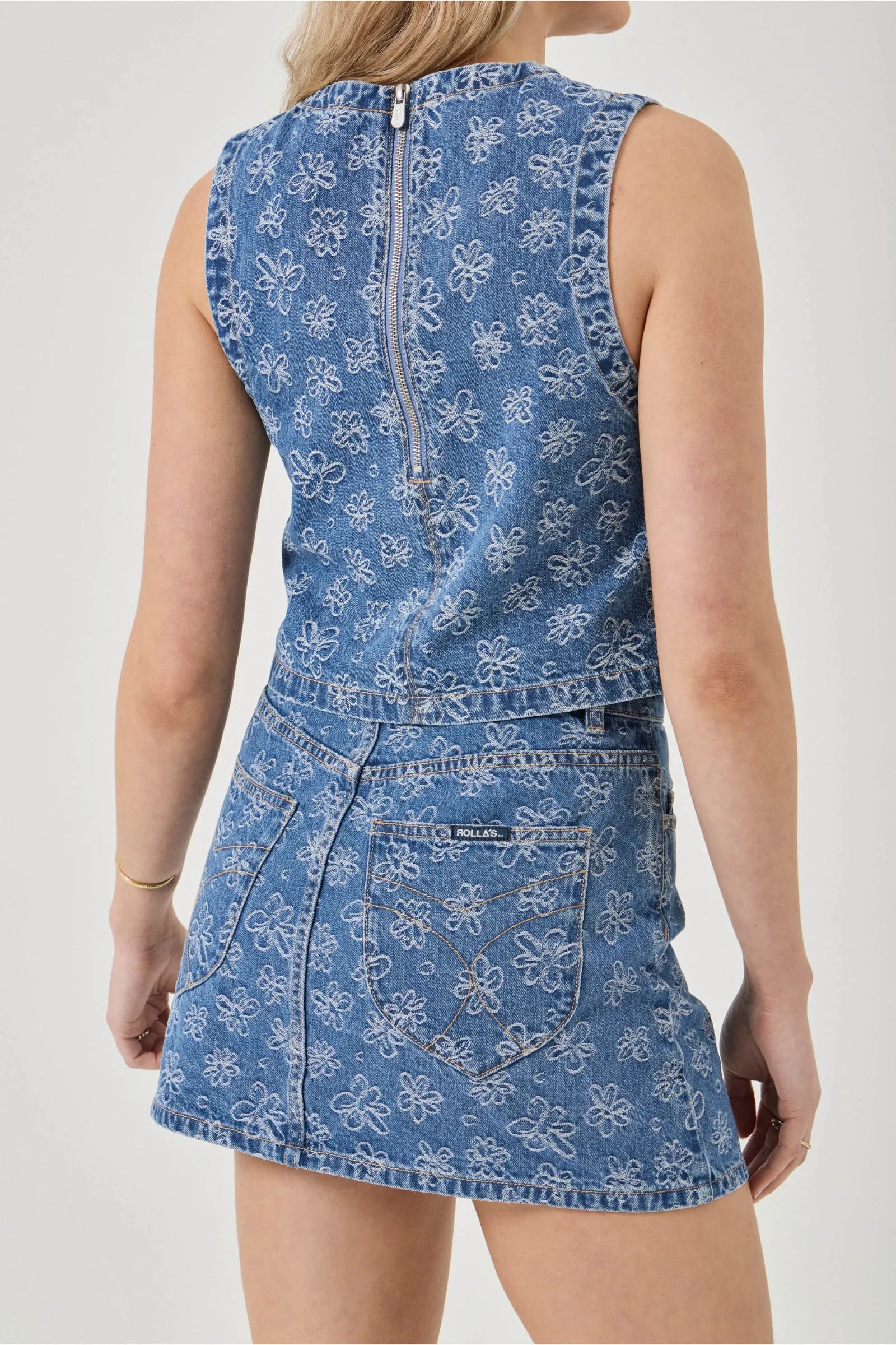 Indigo Flowers Shell Top