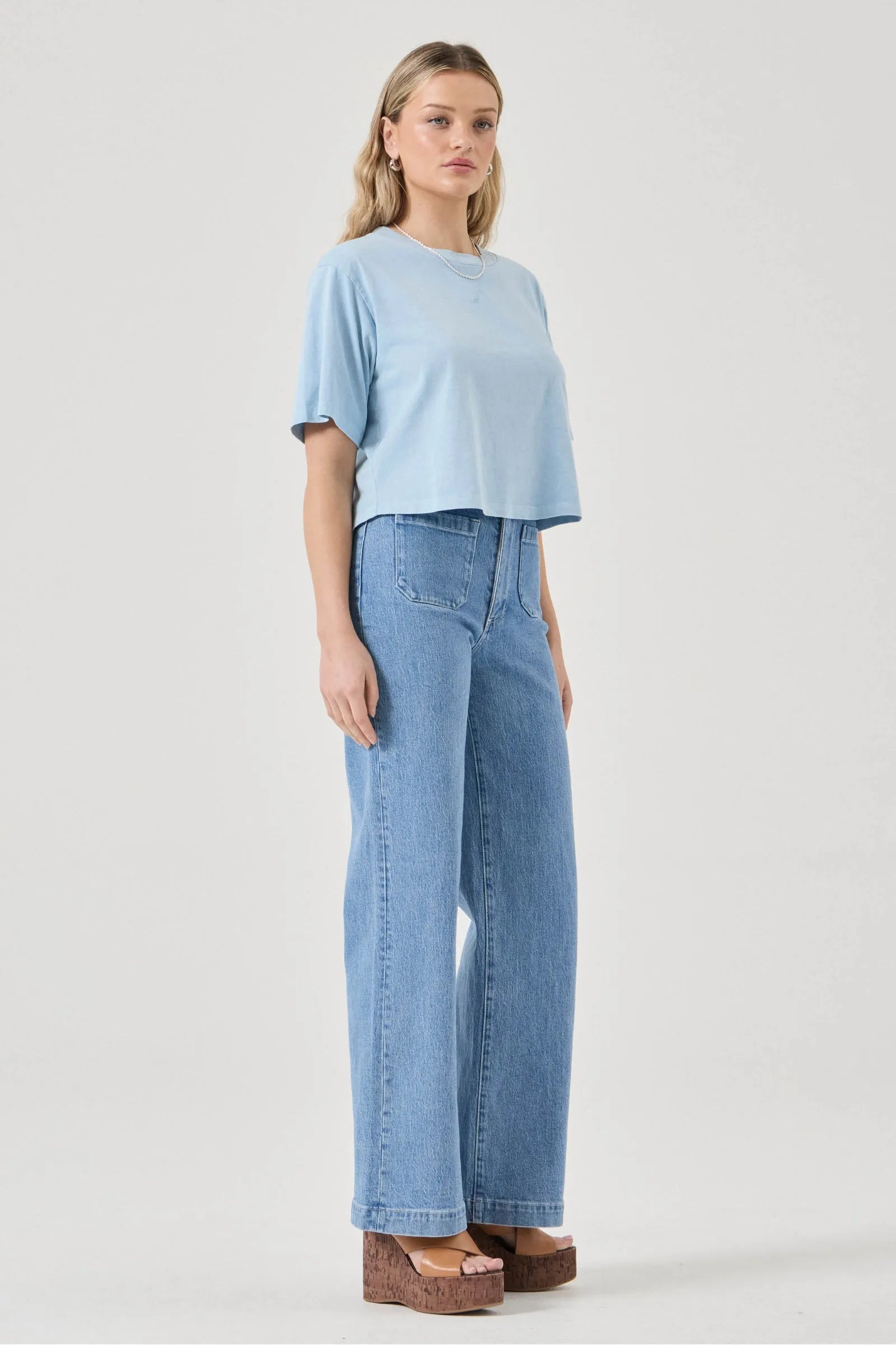 Resort Cropped Tee - Blue