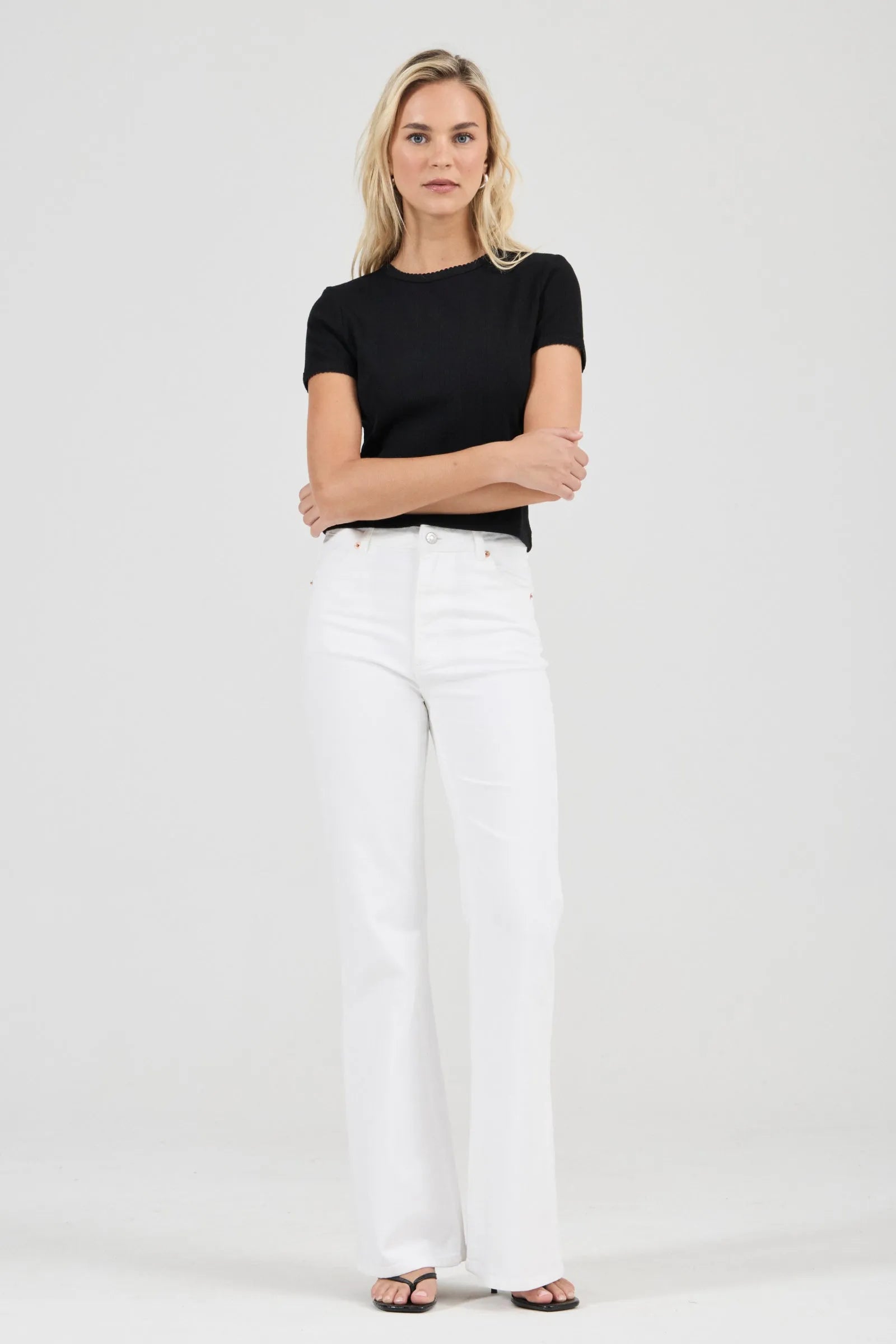 Pointelle Classic Tee - Black