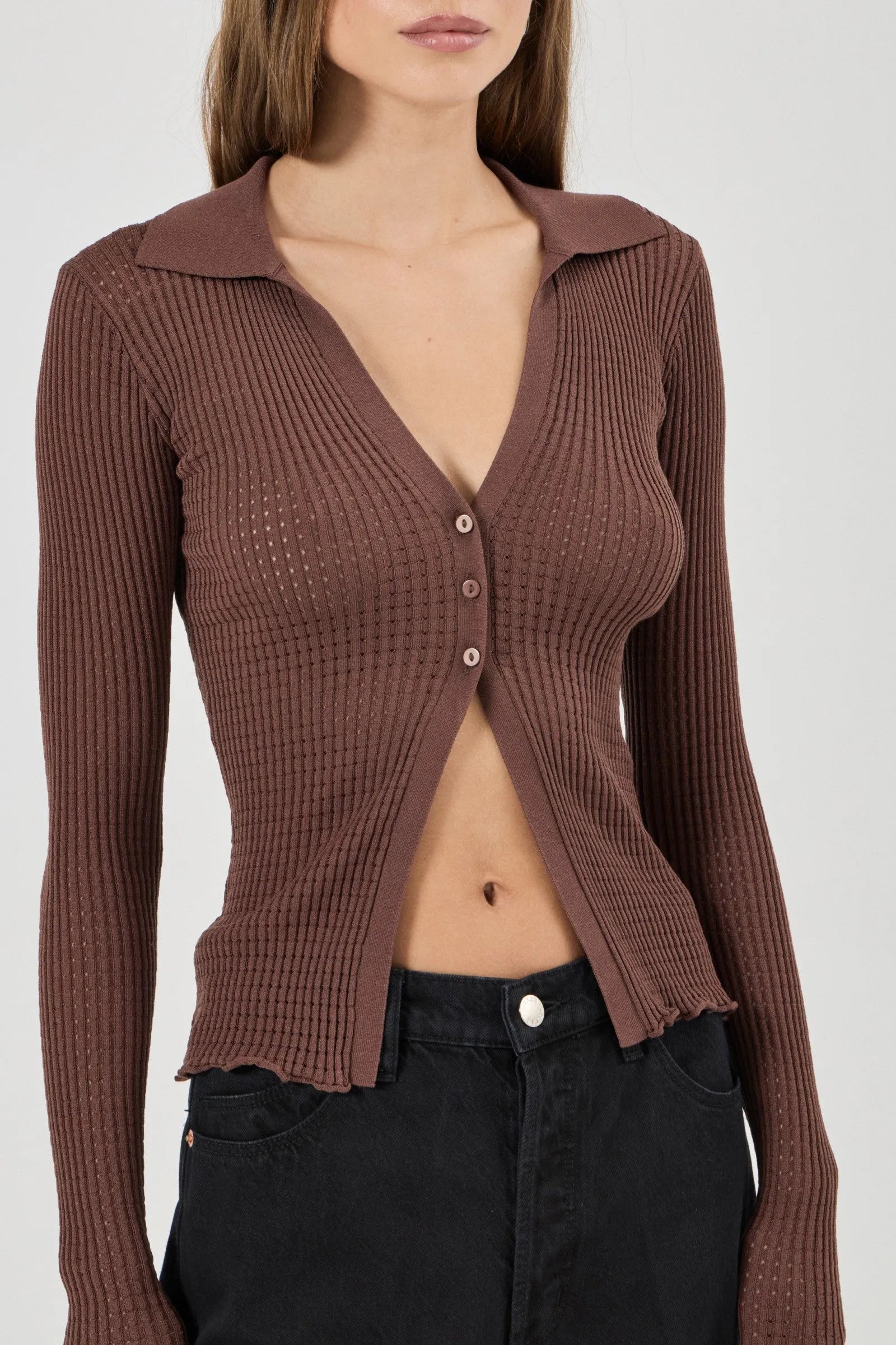 Juno Knitted Shirt - Espresso