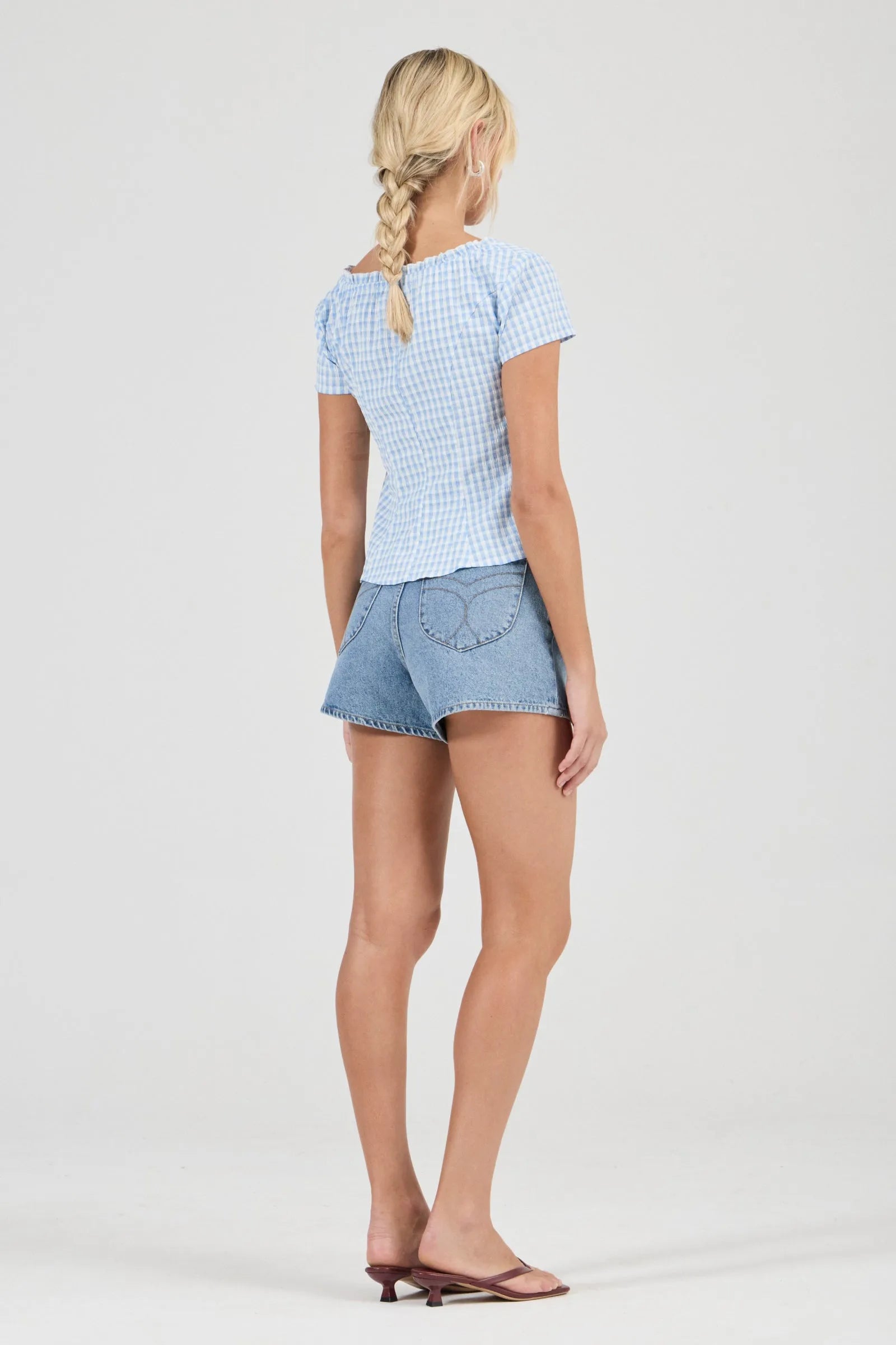 Esme Top Gingham - Soft Blue