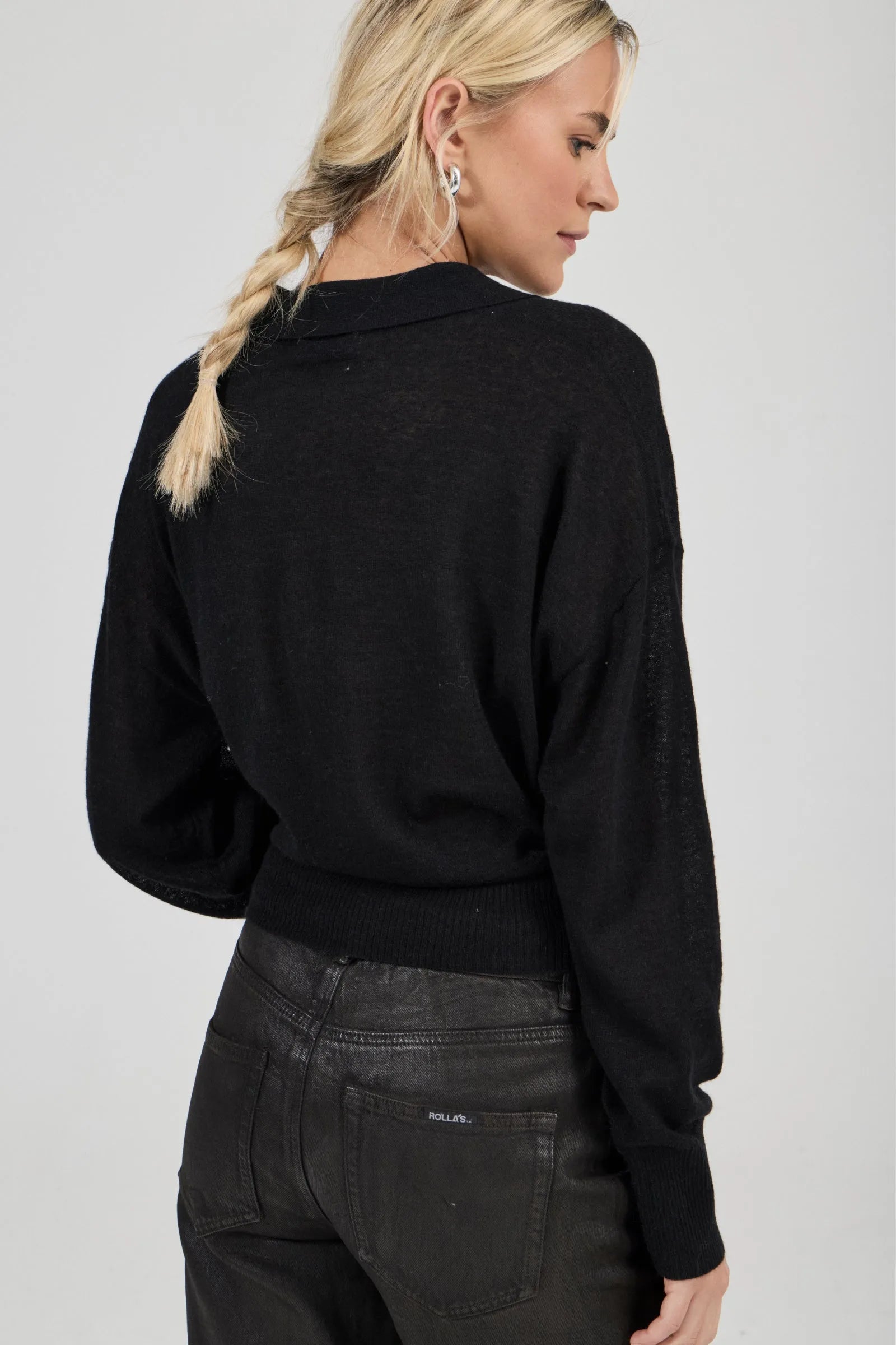 Amelie Knit Polo - Black