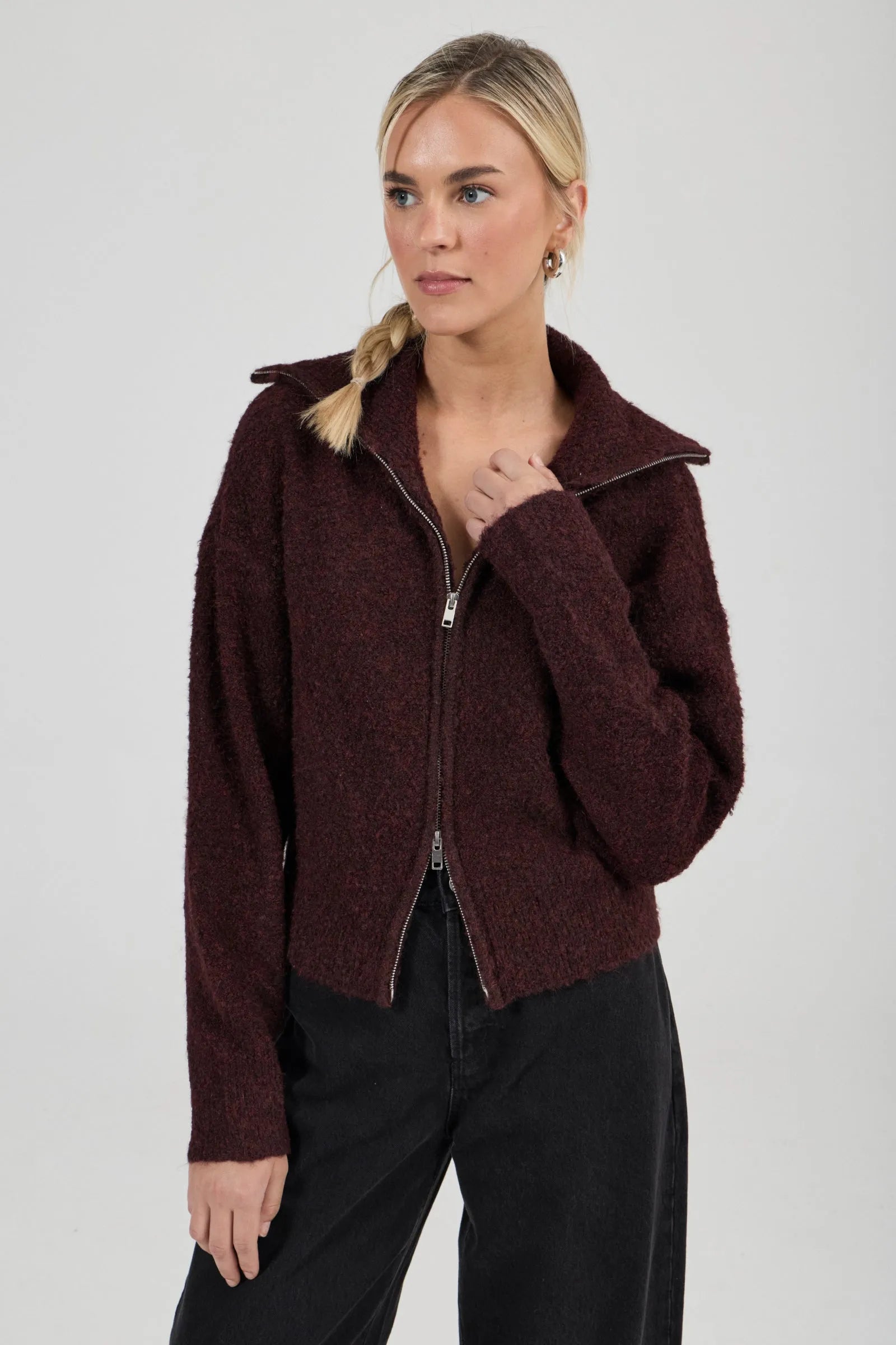 Loom Cardigan - Dark Cherry