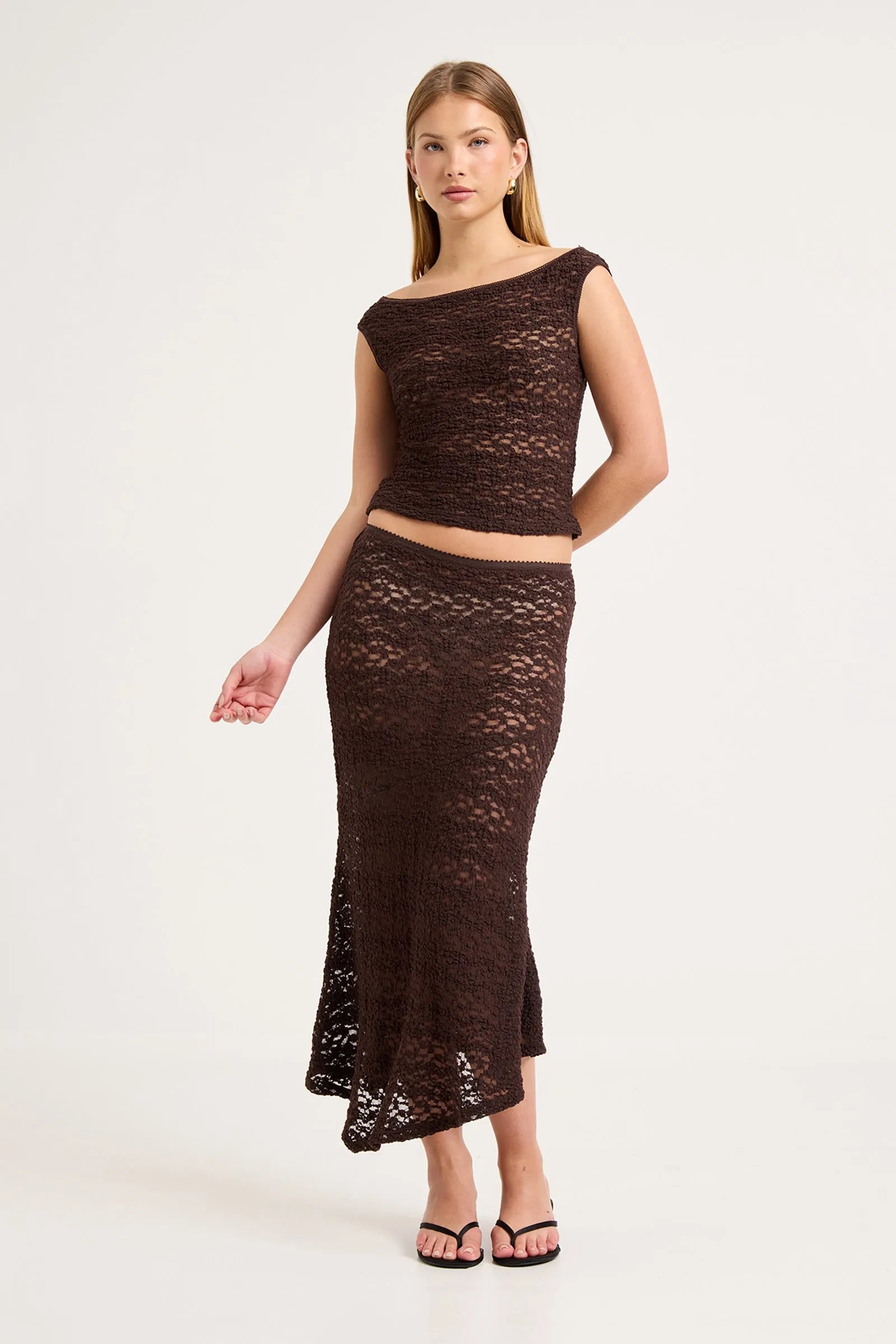 Rosalie Lace Top - Chocolate