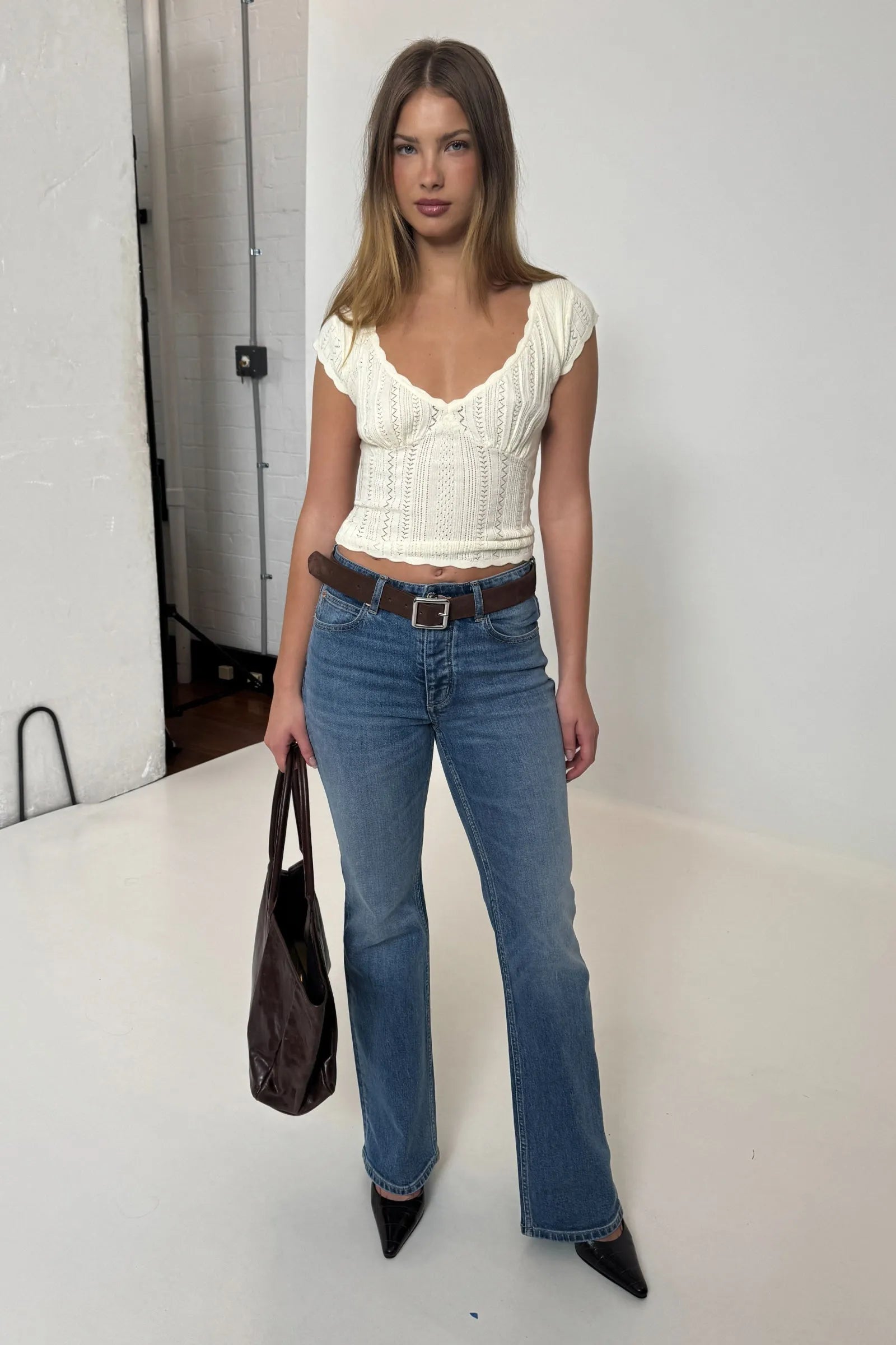 Iris Knit Top - Vintage White