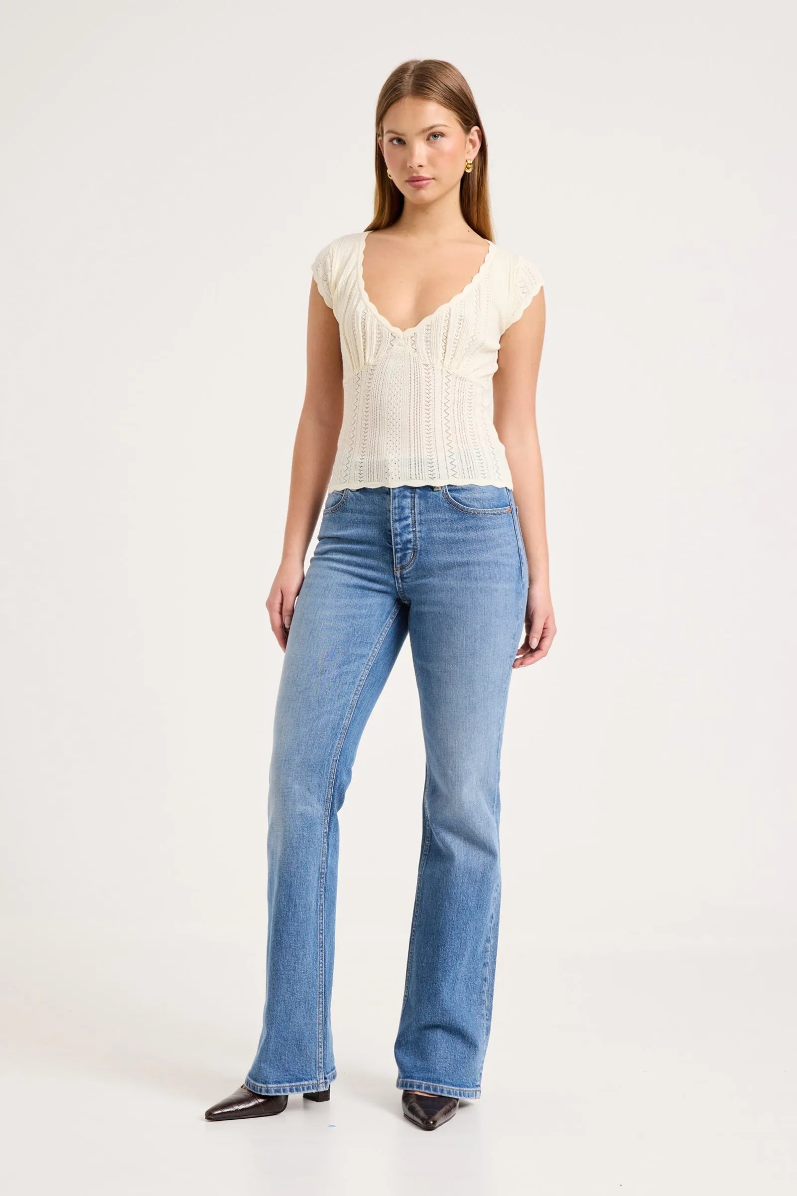 Iris Knit Top - Vintage White