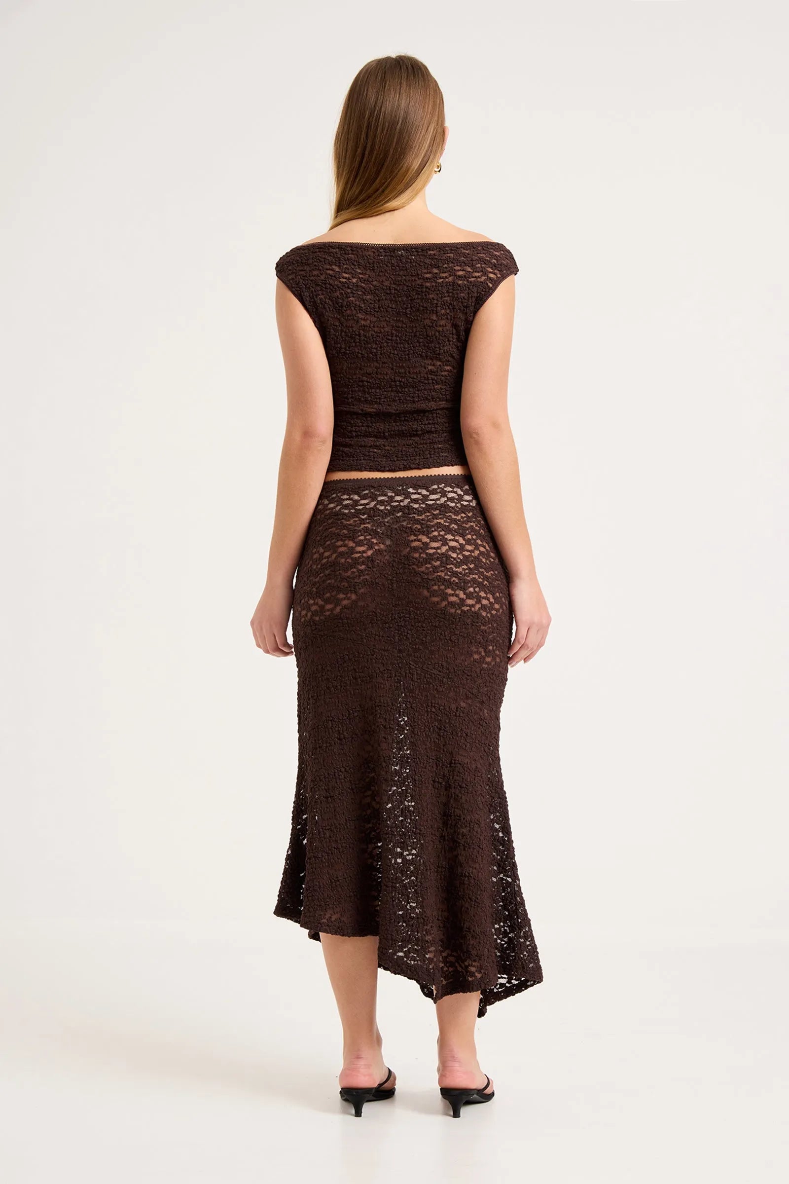 Rosalie Lace Skirt - Chocolate