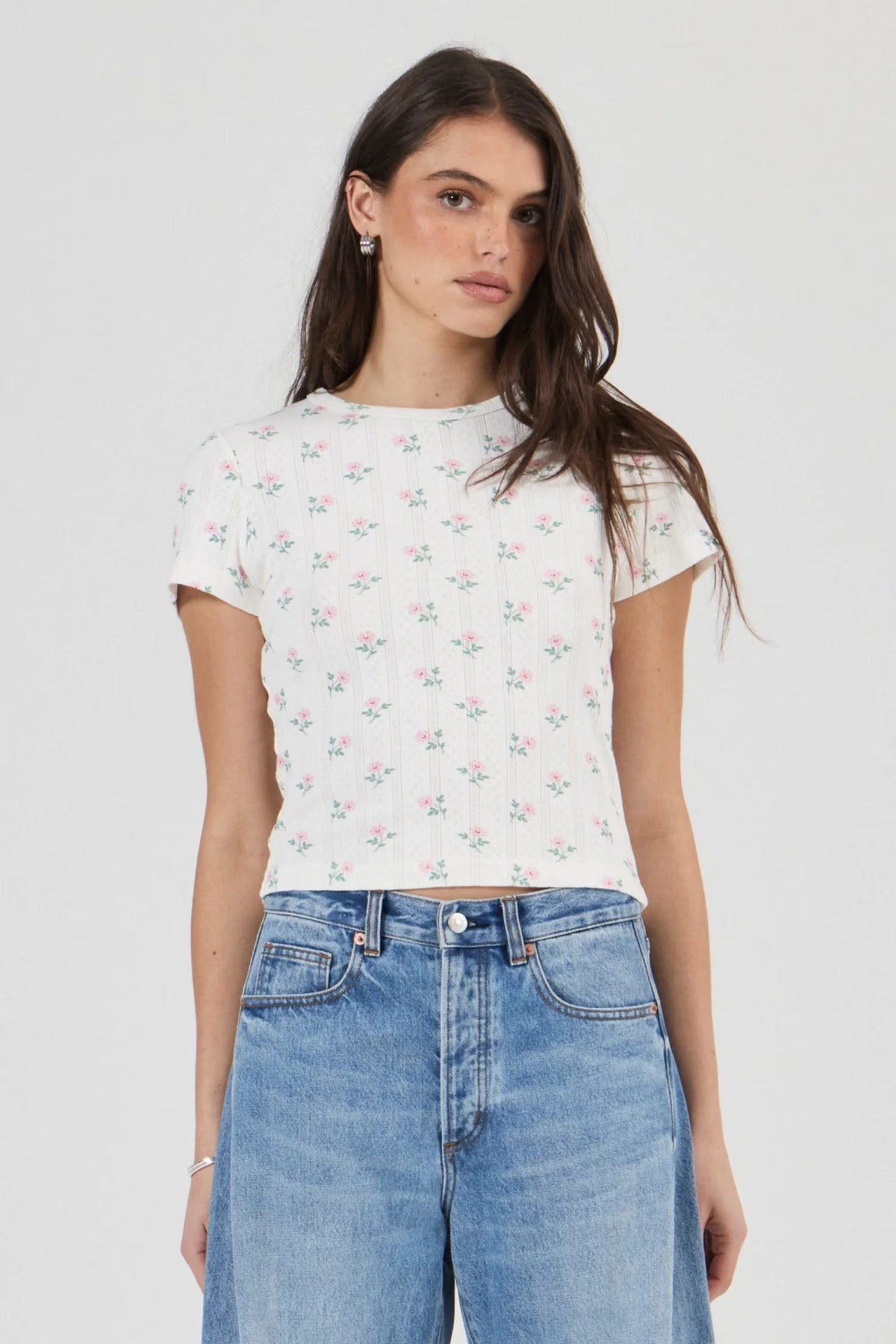 Pointelle Classic Tee - Posey