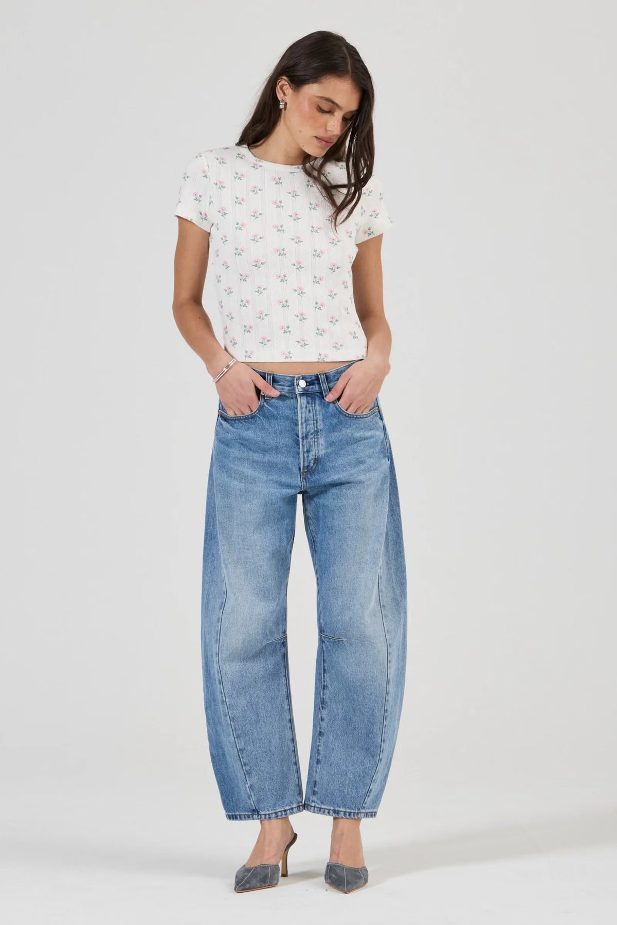 Pointelle Classic Tee - Posey