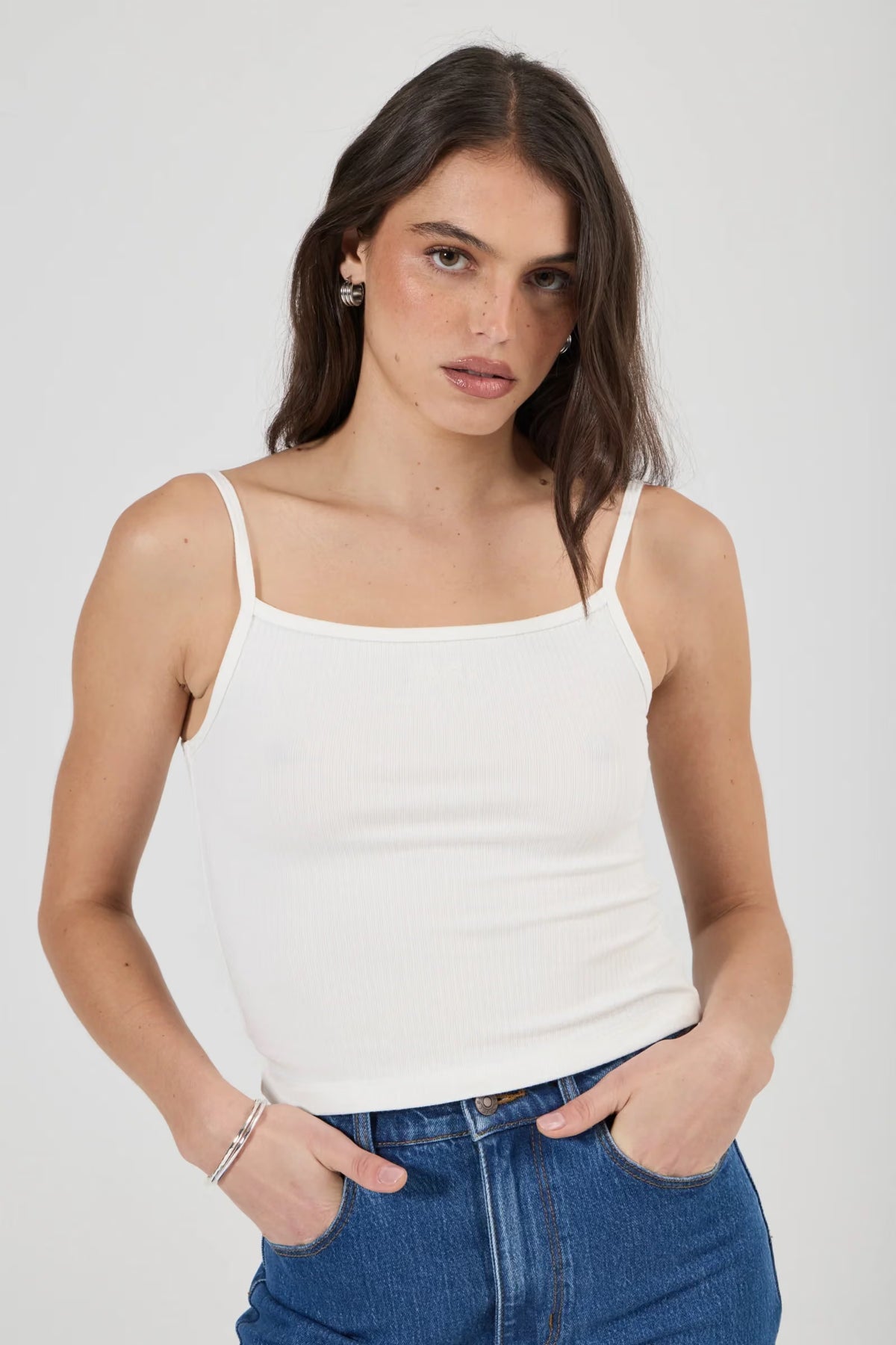 Pointe Rib Tank - White