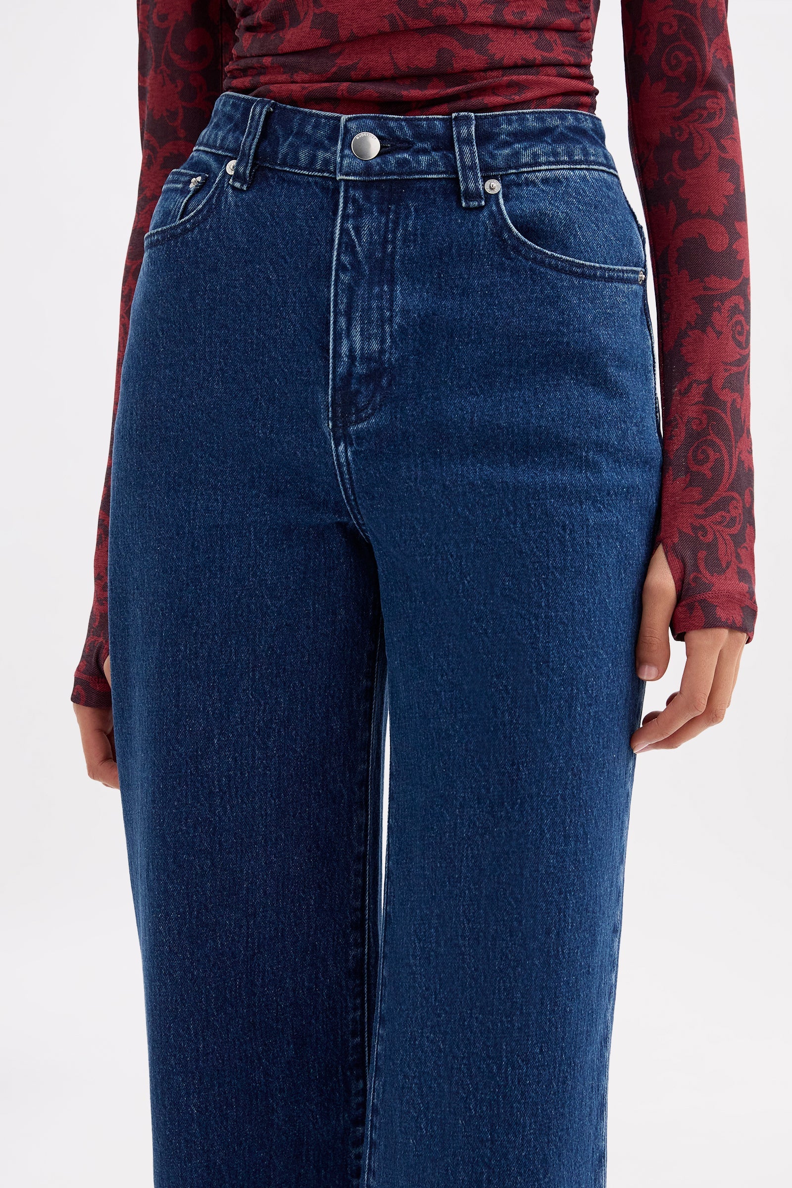 Organic Stretch Wide Leg Jean - Lake Blue