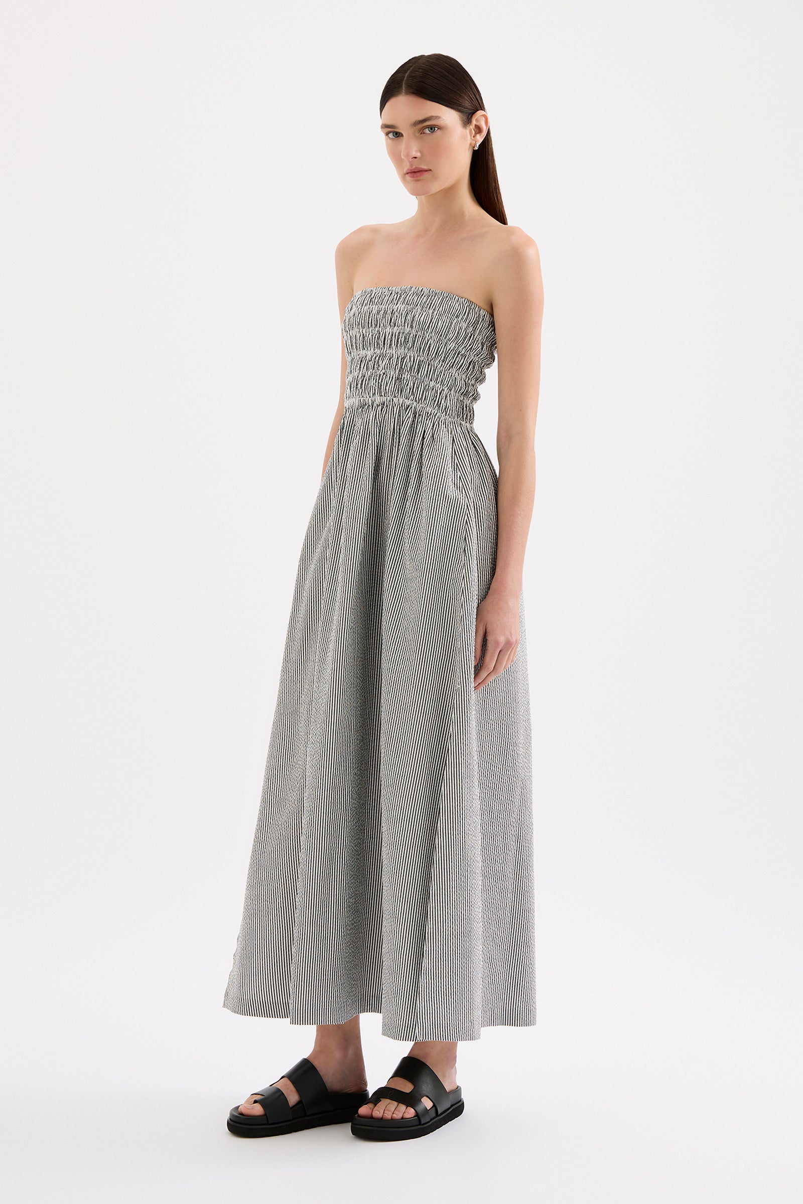 Quinn Maxi Dress - Black Stripe