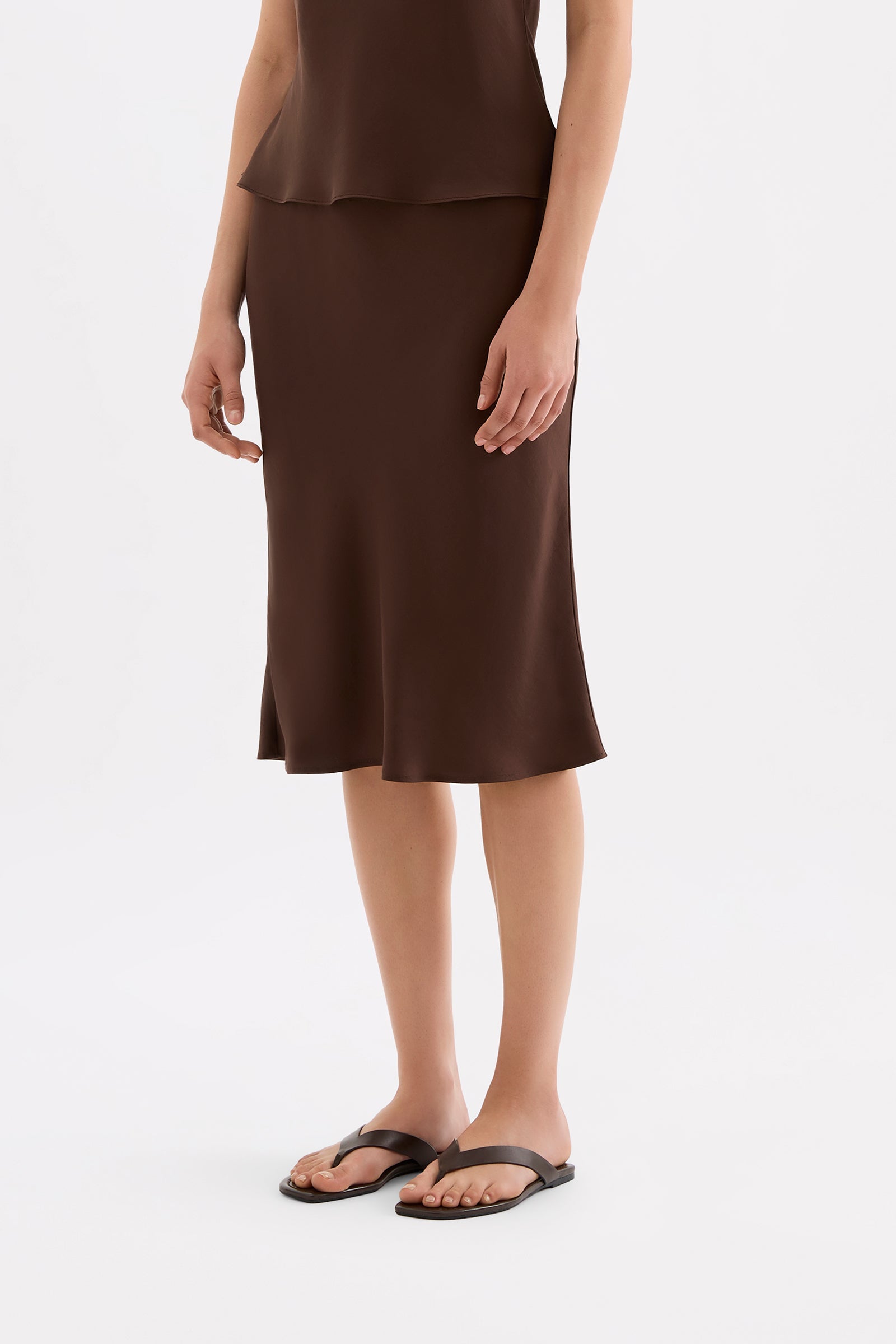 Tilly Tencel Skirt - Chocolate