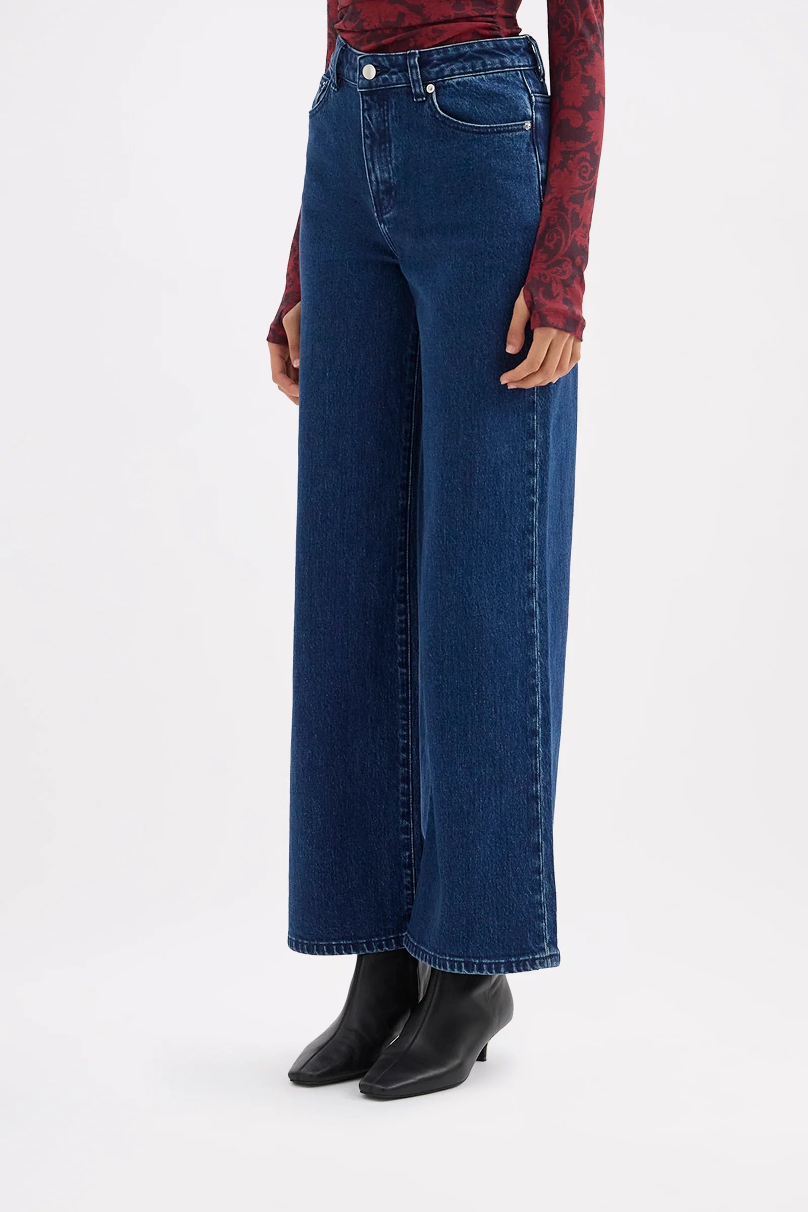 Organic Stretch Wide Leg Jean - Lake Blue