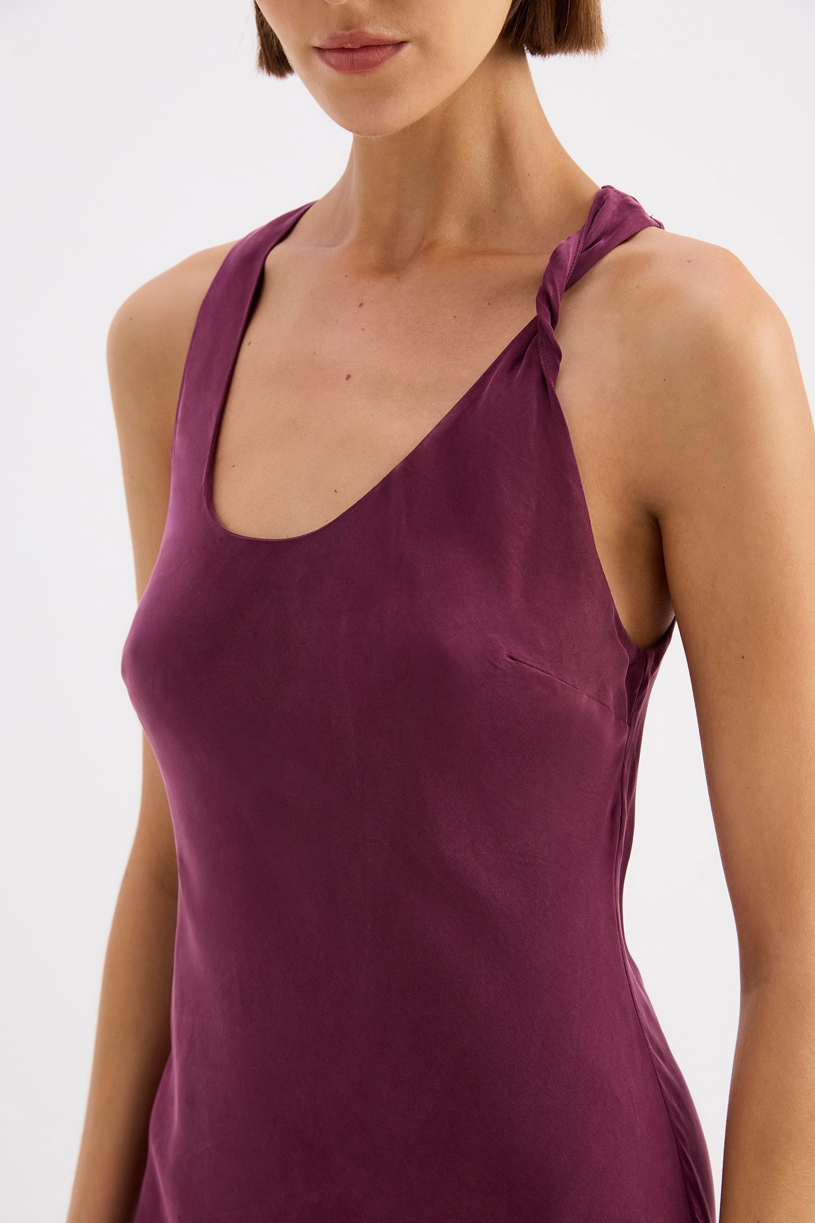 Amaya Cupro Dress - Merlot