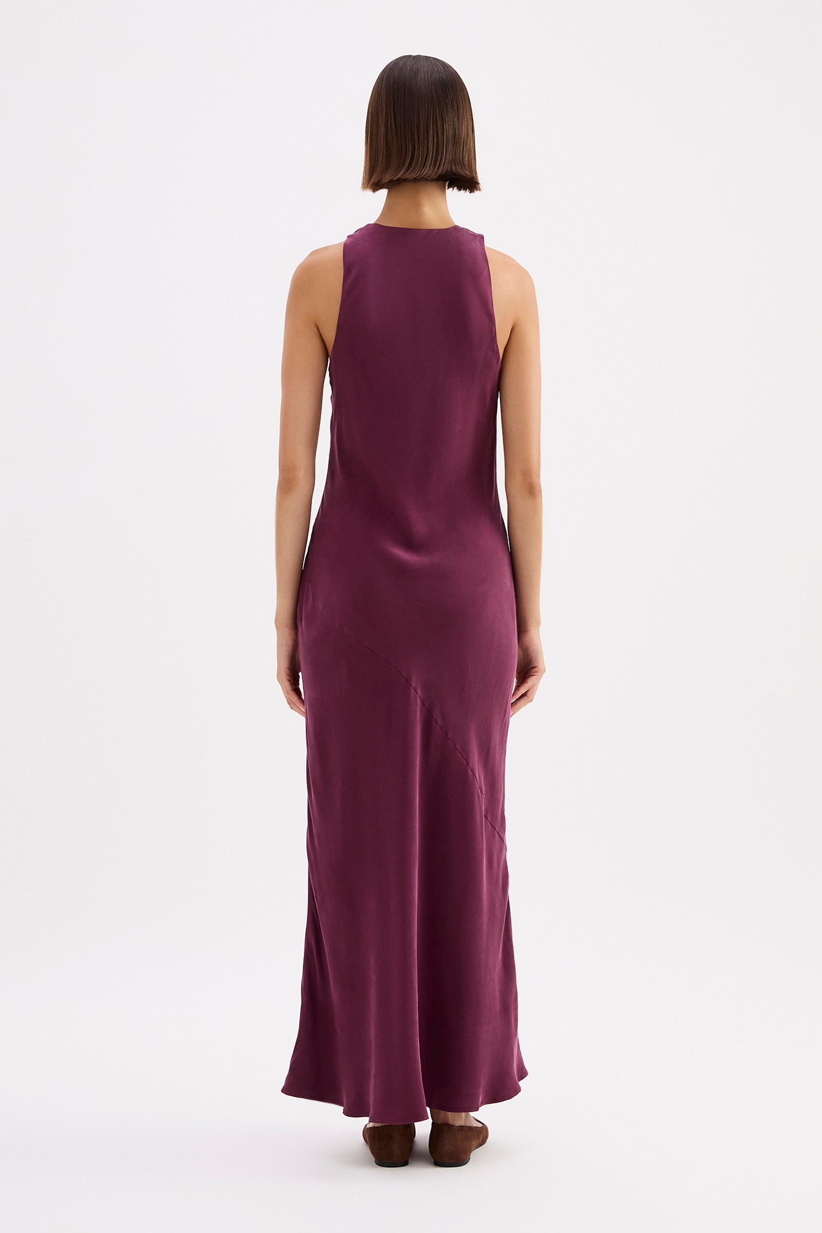 Amaya Cupro Dress - Merlot