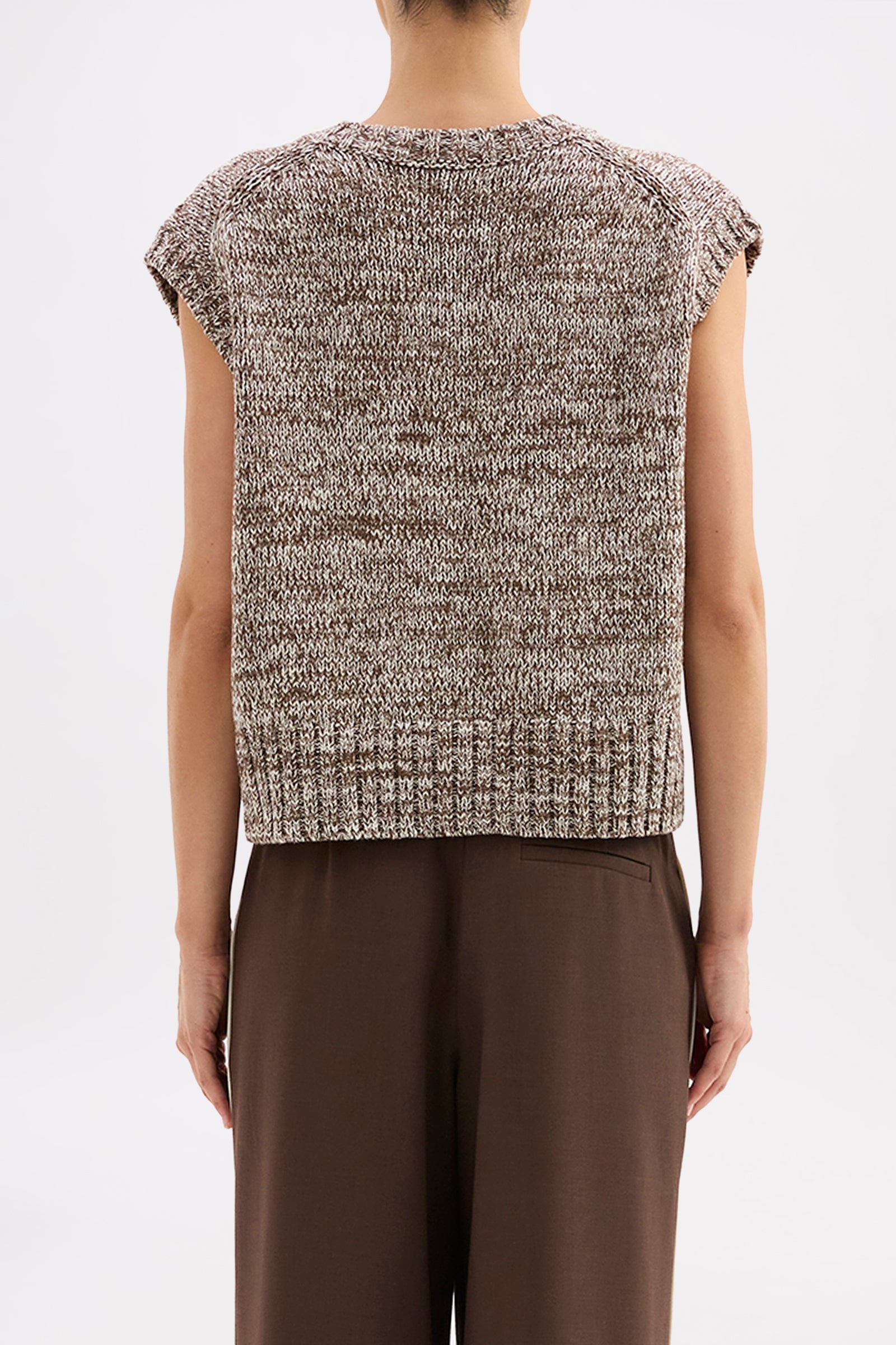 Mila Knit Vest - Walnut Speckle