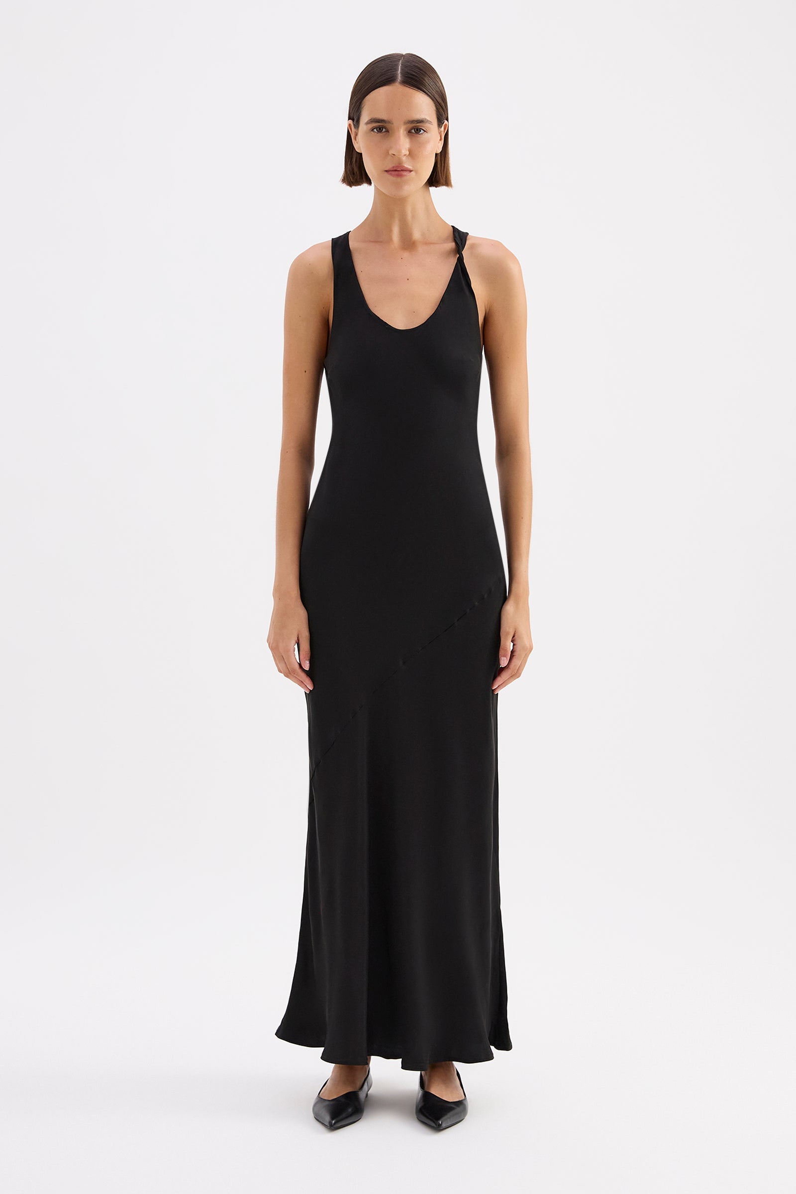 Amaya Cupro Dress - Black