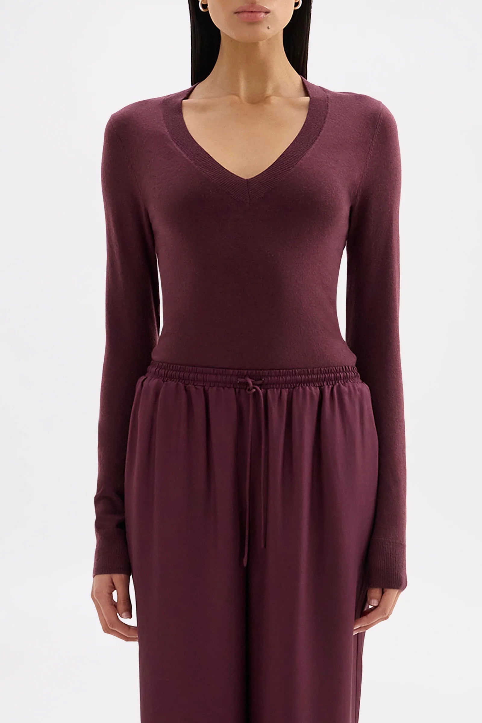 Abia Merino Blend Knit Top - Mulberry