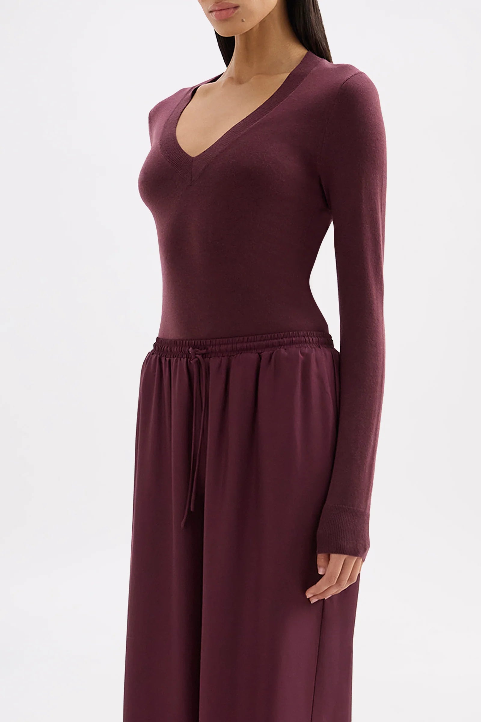 Abia Merino Blend Knit Top - Mulberry
