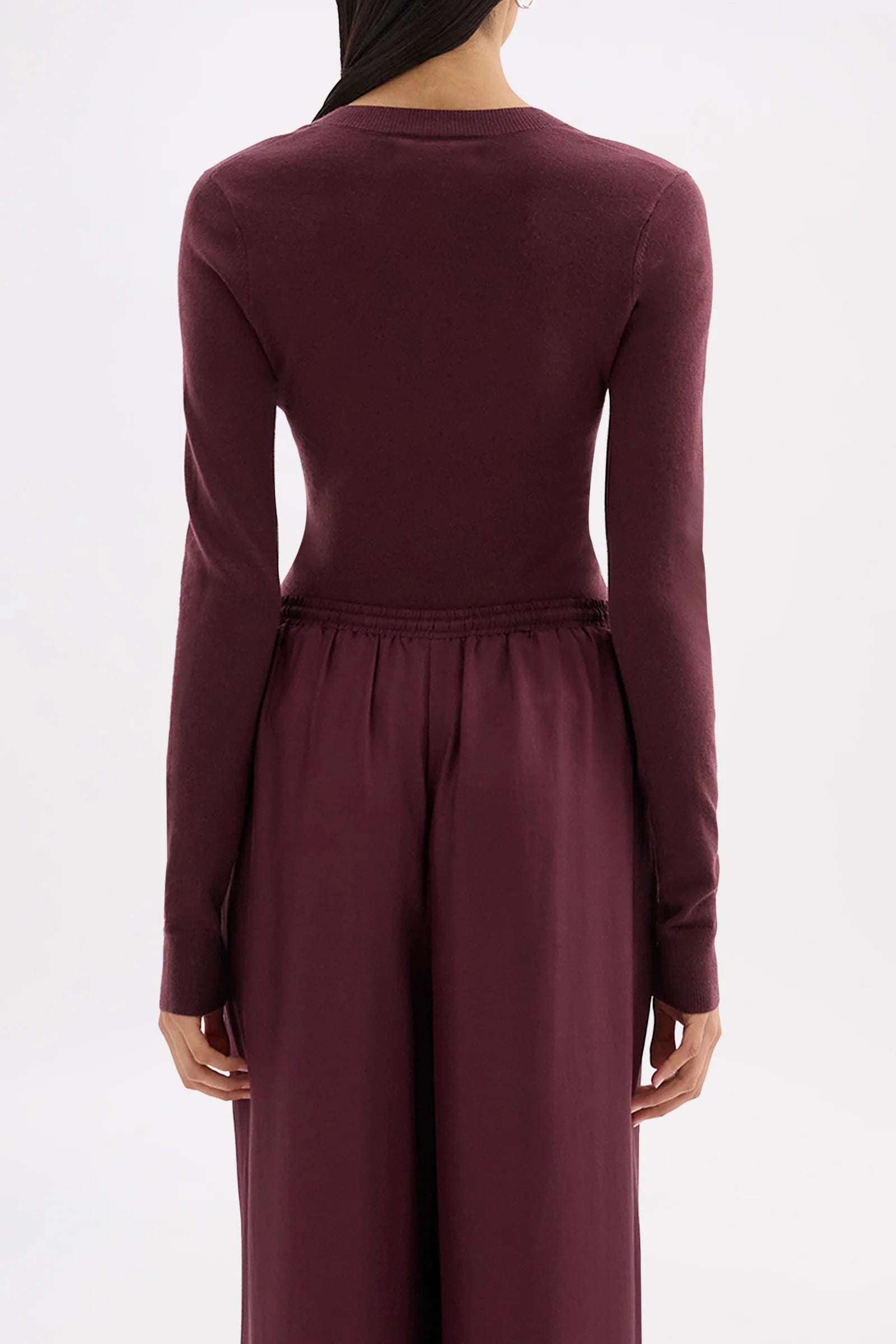 Abia Merino Blend Knit Top - Mulberry