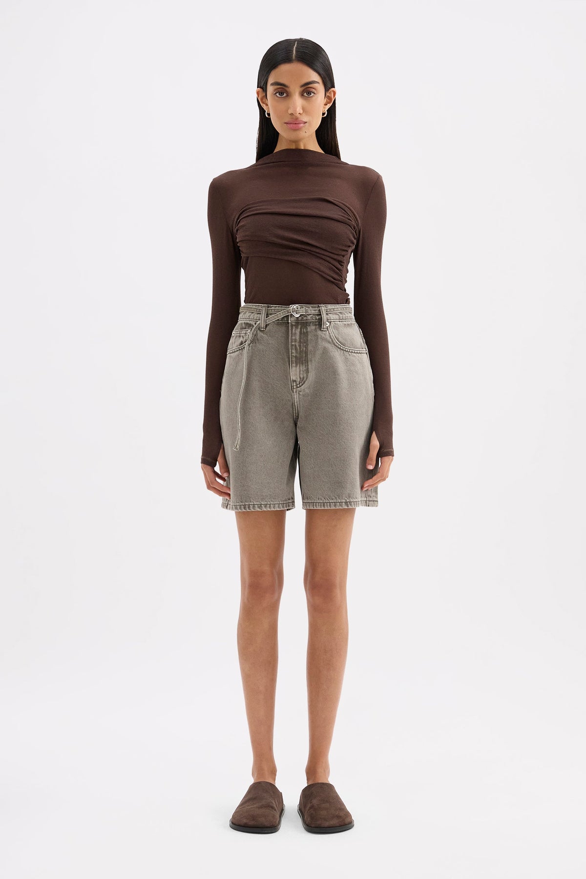 Soren Longline Denim Short - Stone