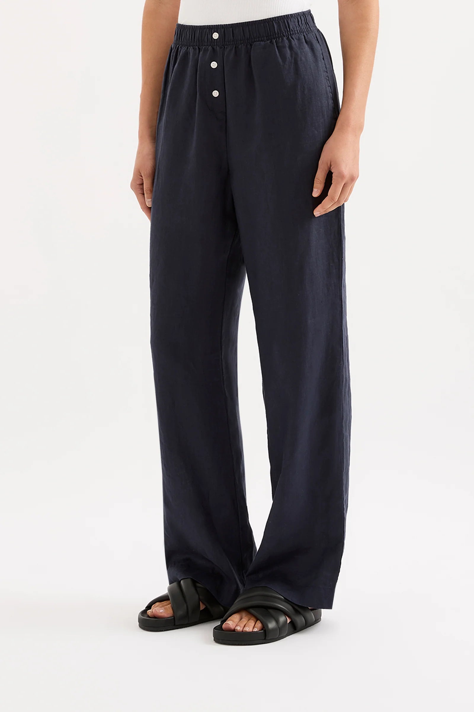 Lounge Linen Pant - Coal