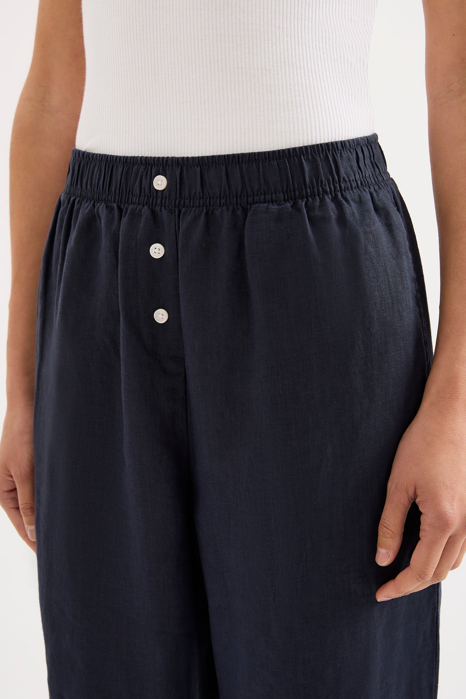 Lounge Linen Pant - Coal