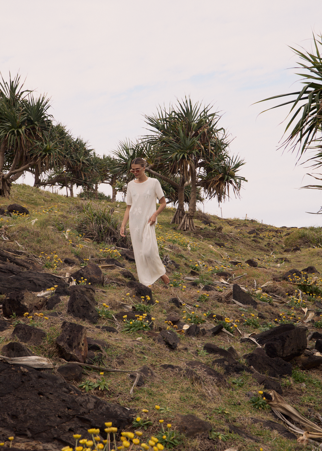 Riley Knit Maxi Dress - White