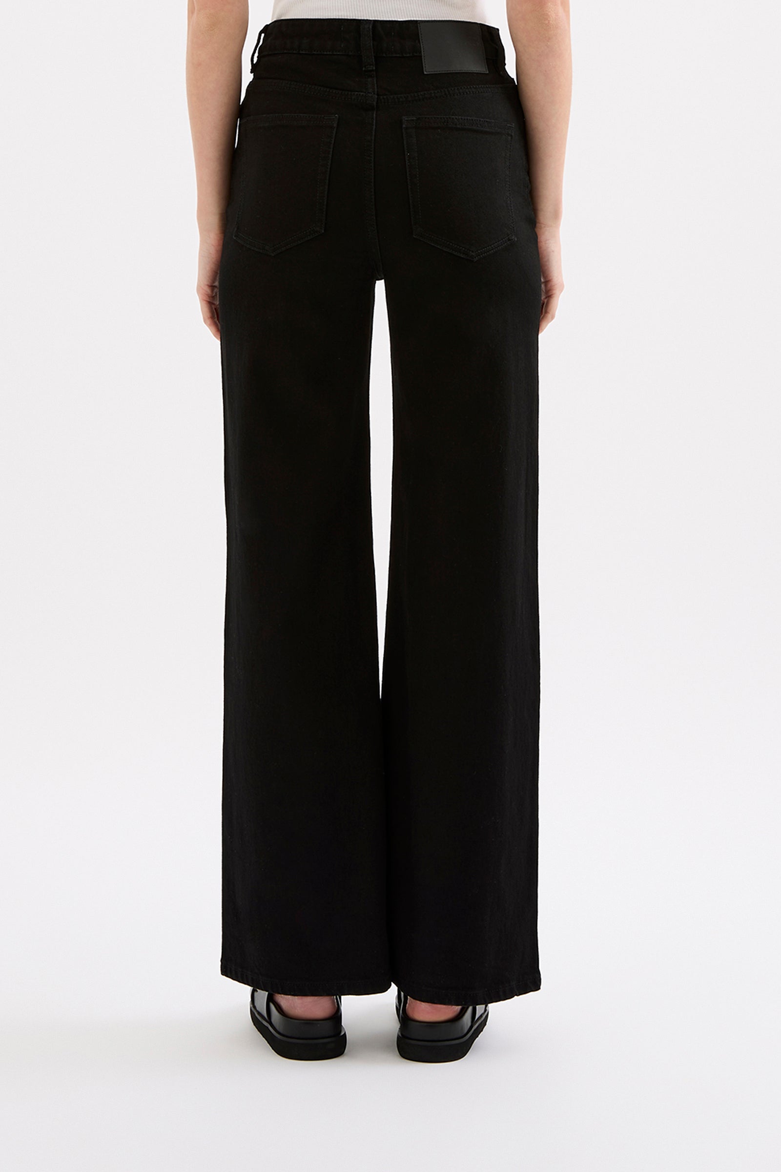 Organic Stretch Wide Leg Jean - Black