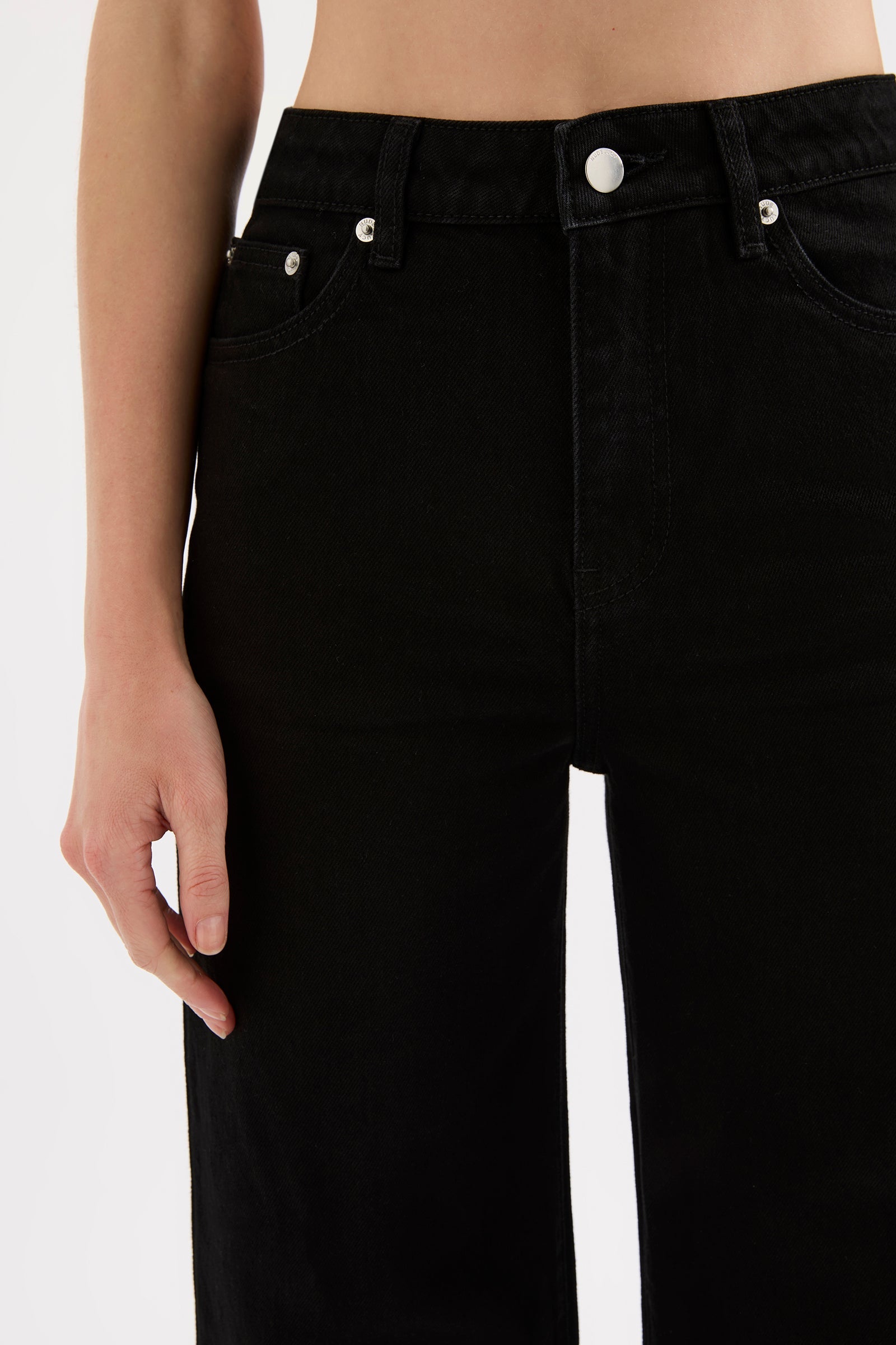 Organic Stretch Wide Leg Jean - Black
