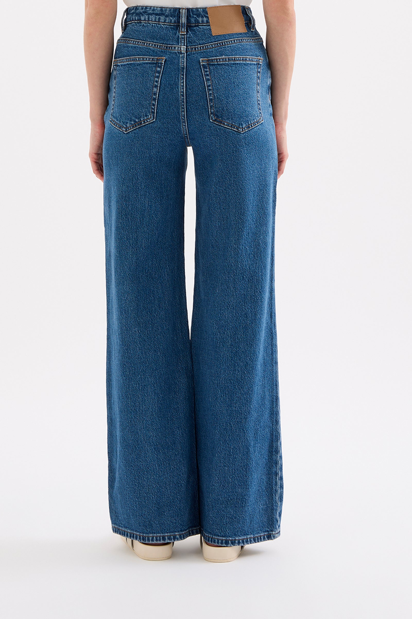 Organic Stretch Wide Leg Jean - Royal Blue